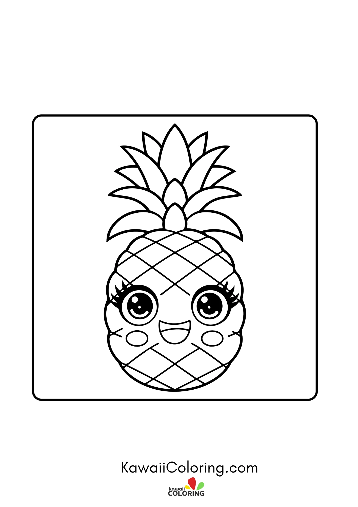 Fruit coloring page with playful details
