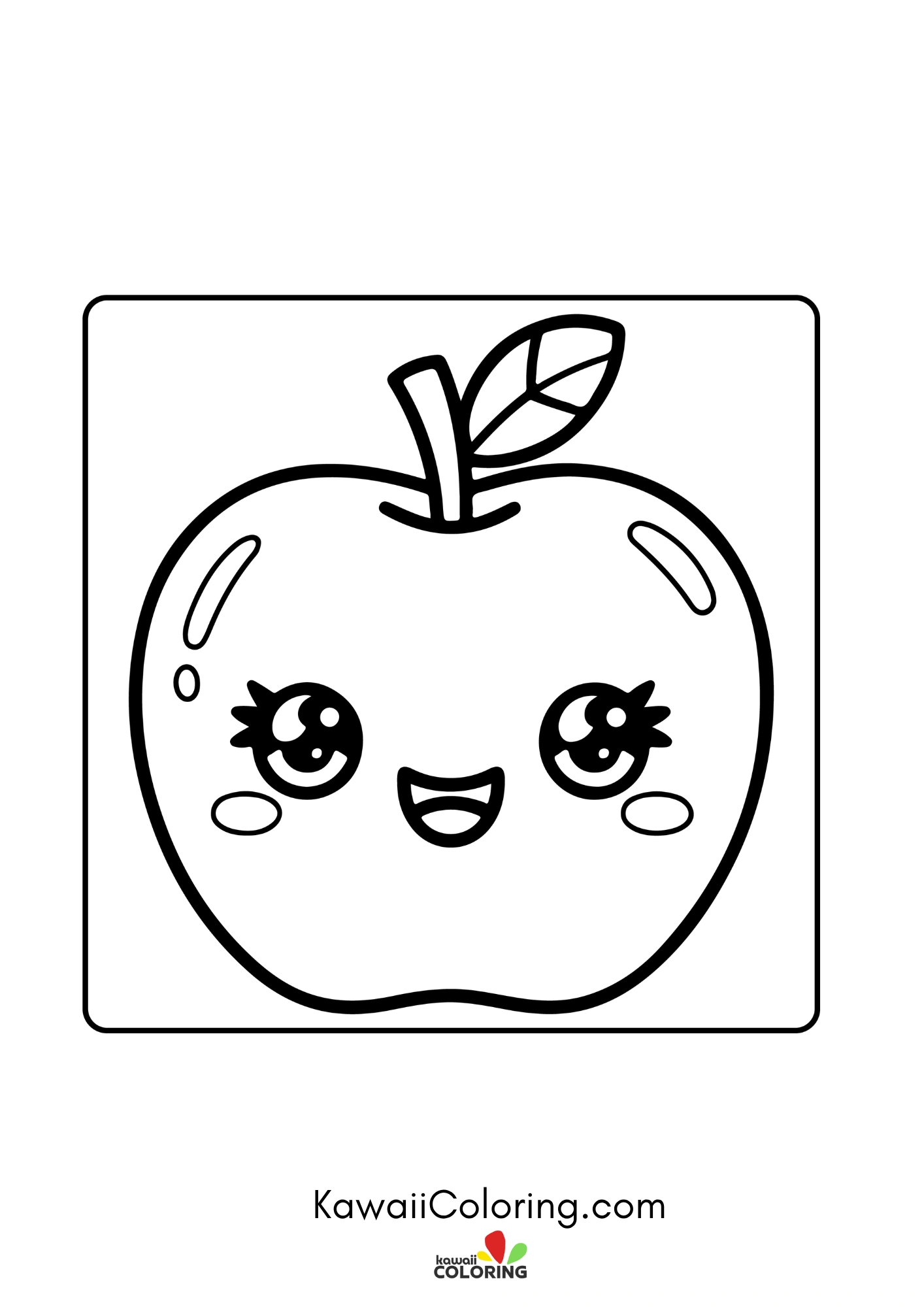 Cute fruit character with smiling face
