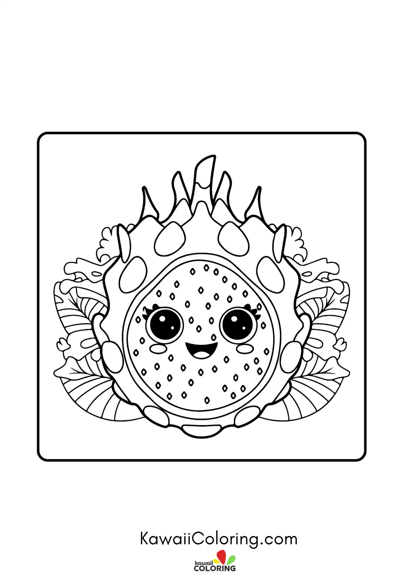 Fruit coloring page with playful details