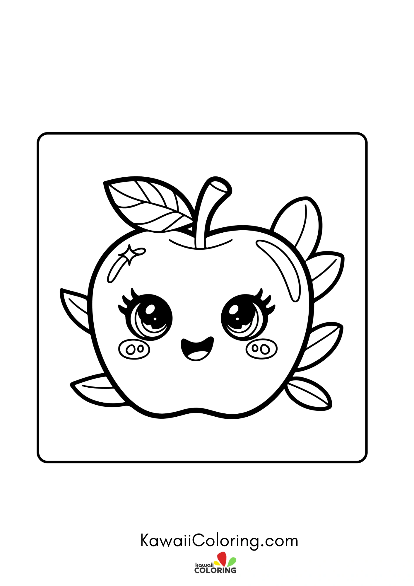 Cute fruit character with smiling face