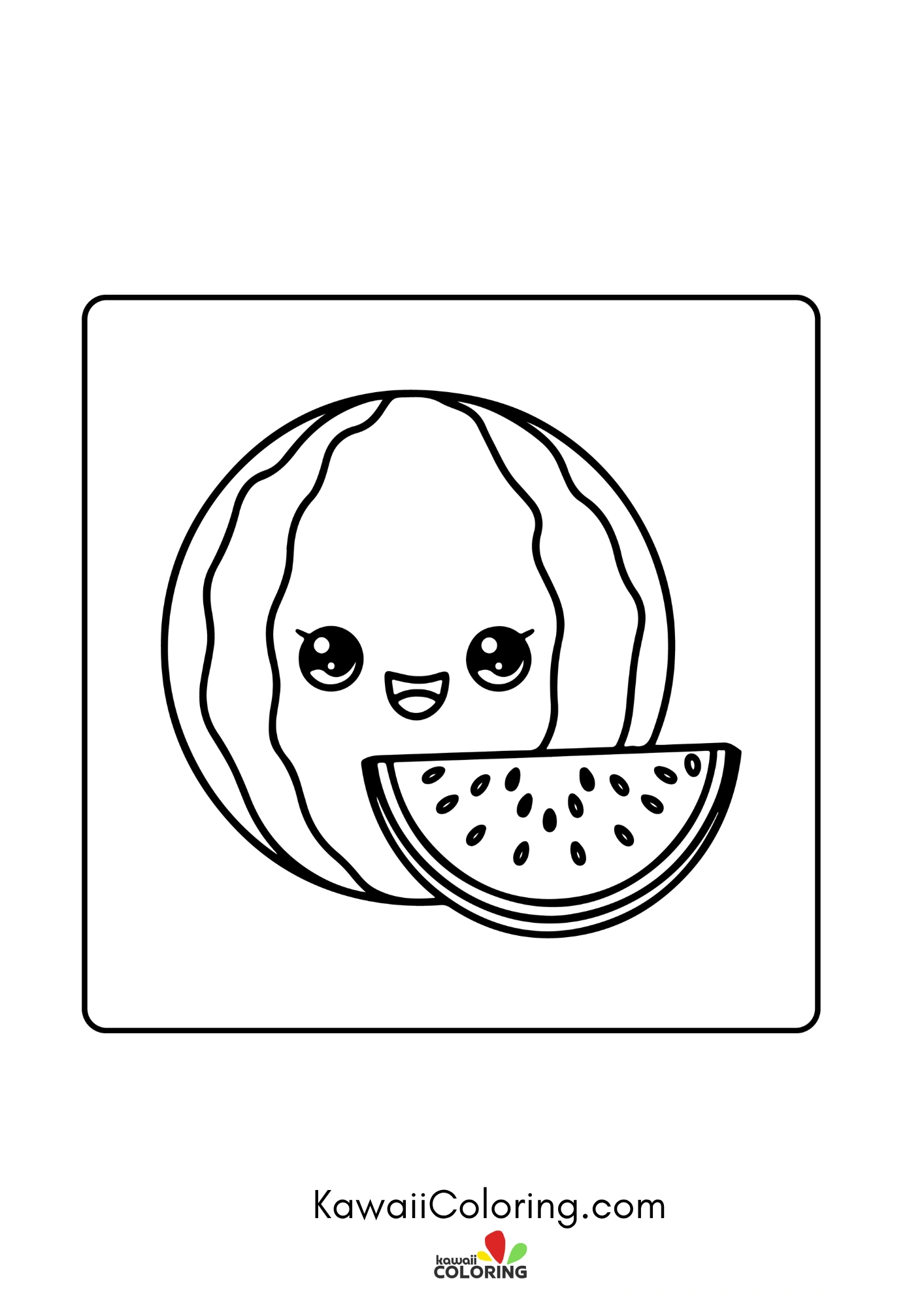 Cute fruit character with smiling face