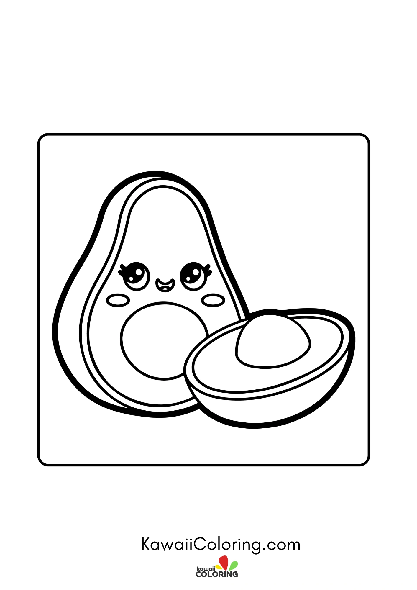 Fruit coloring page with playful details