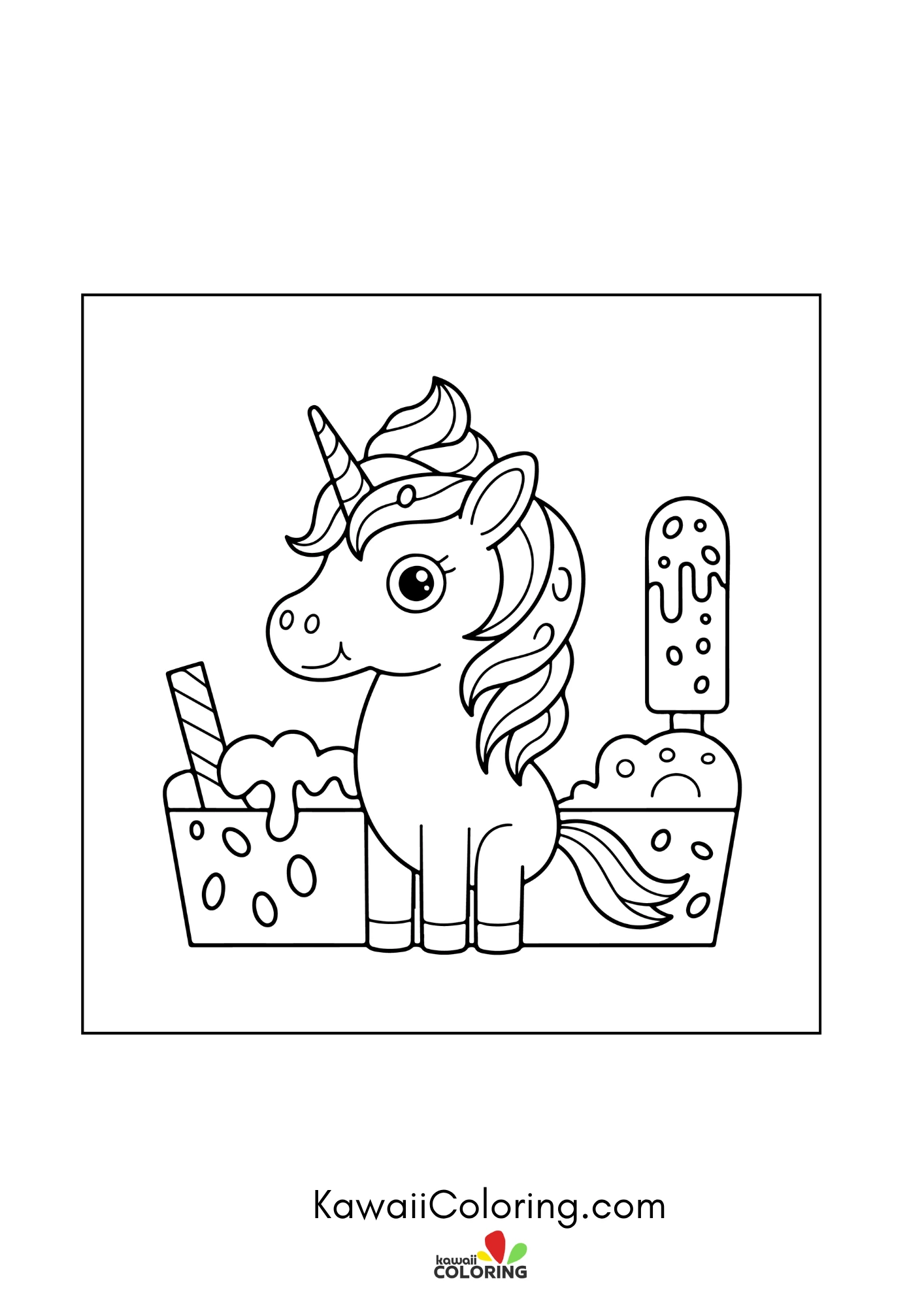Smiling popsicle and dessert accents