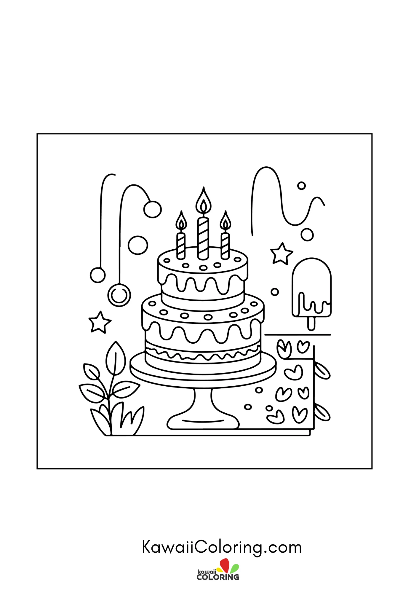 Cute frozen treat coloring page