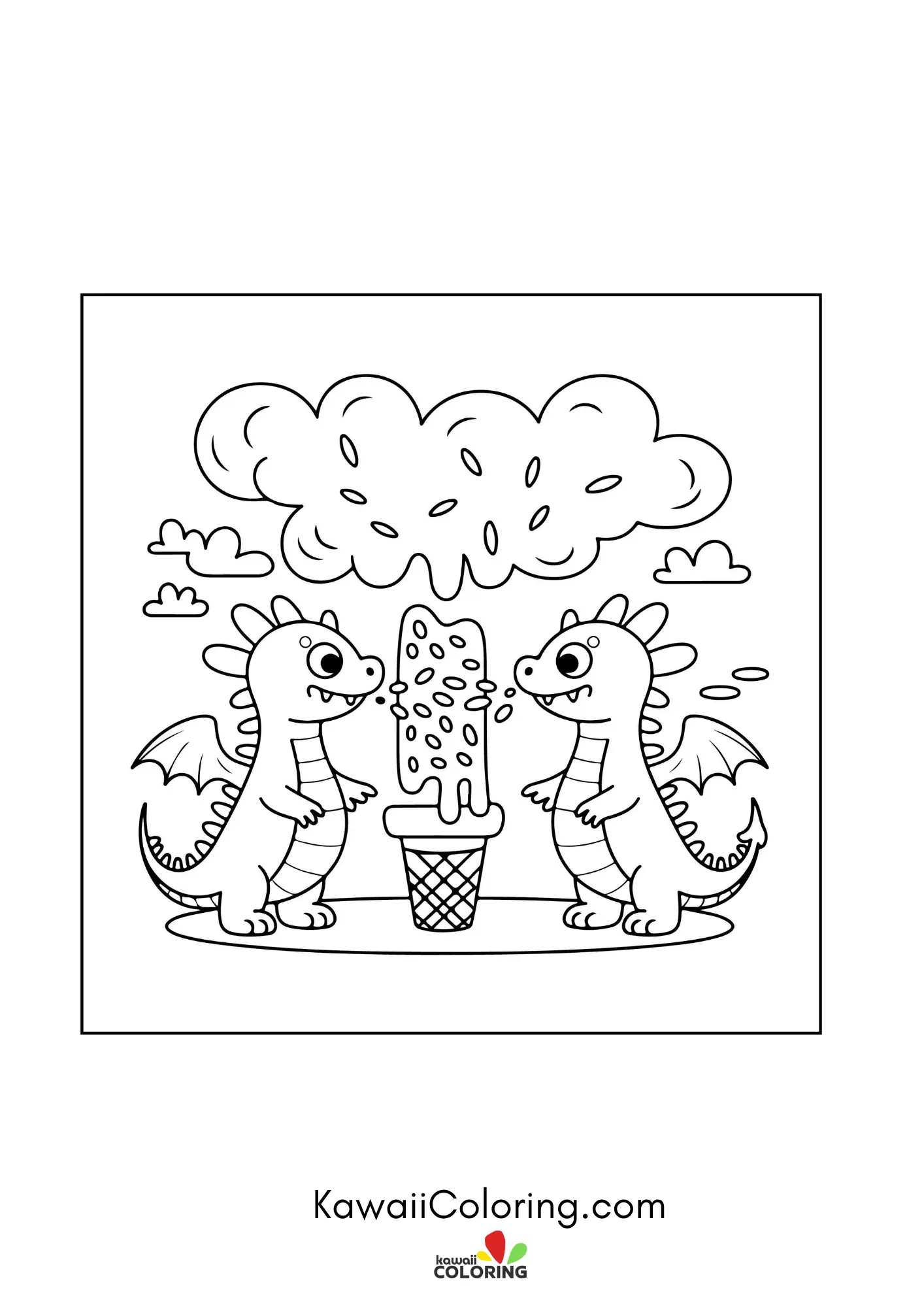 Smiling popsicle and dessert accents