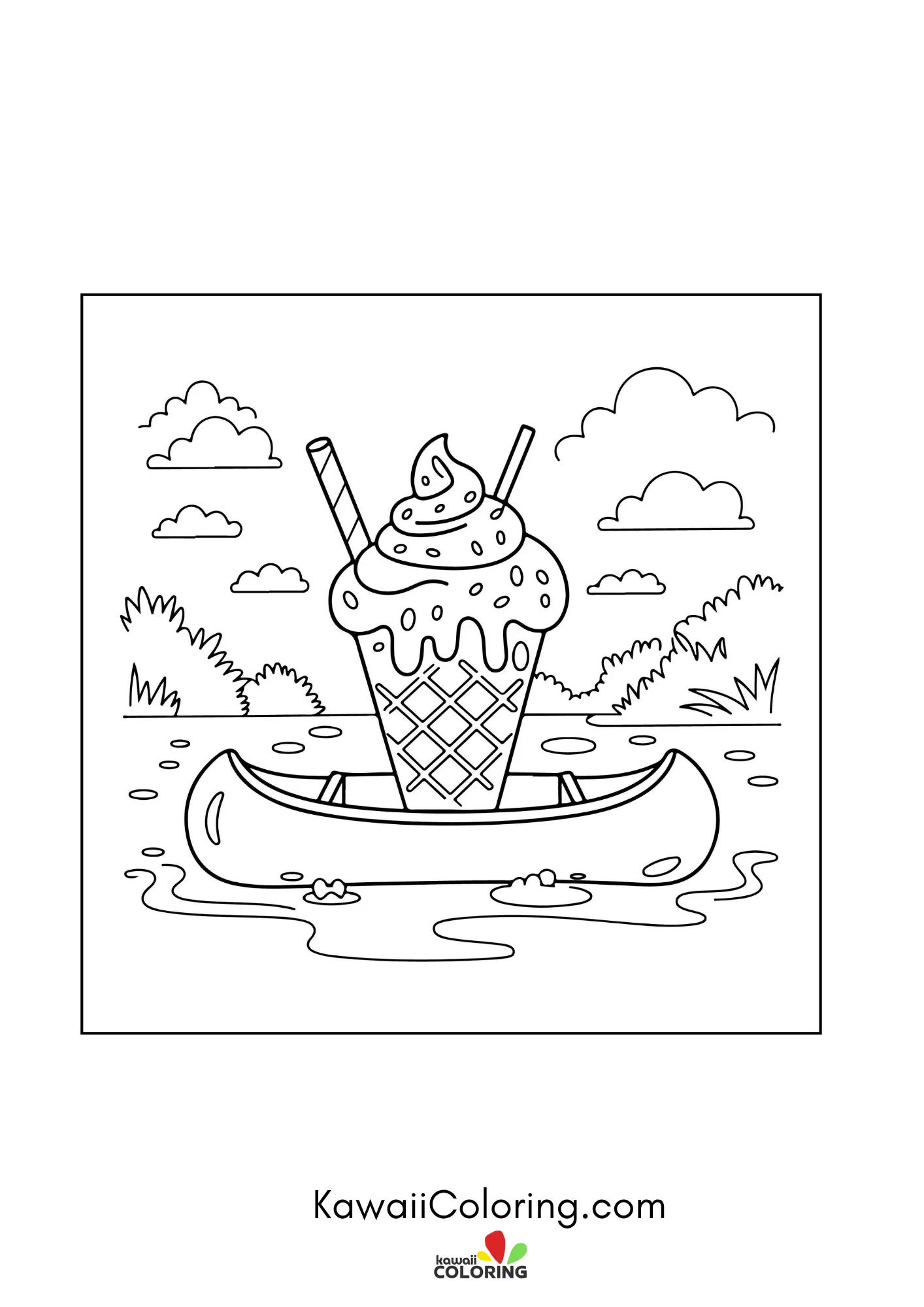 Kawaii ice cream with sprinkles