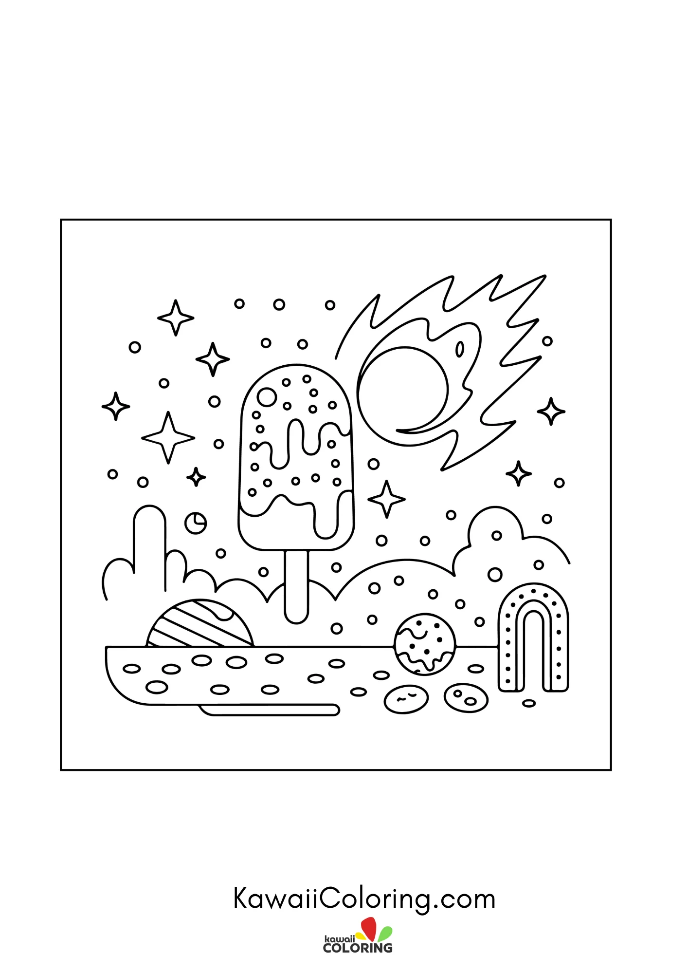 Smiling popsicle and dessert accents