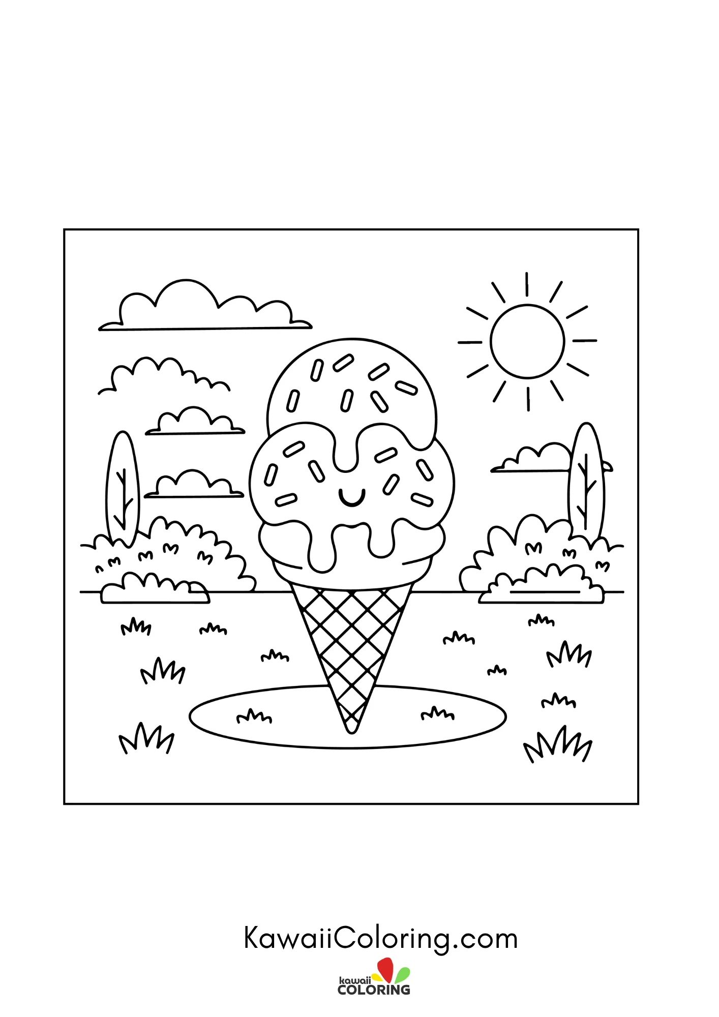 Smiling popsicle and dessert accents