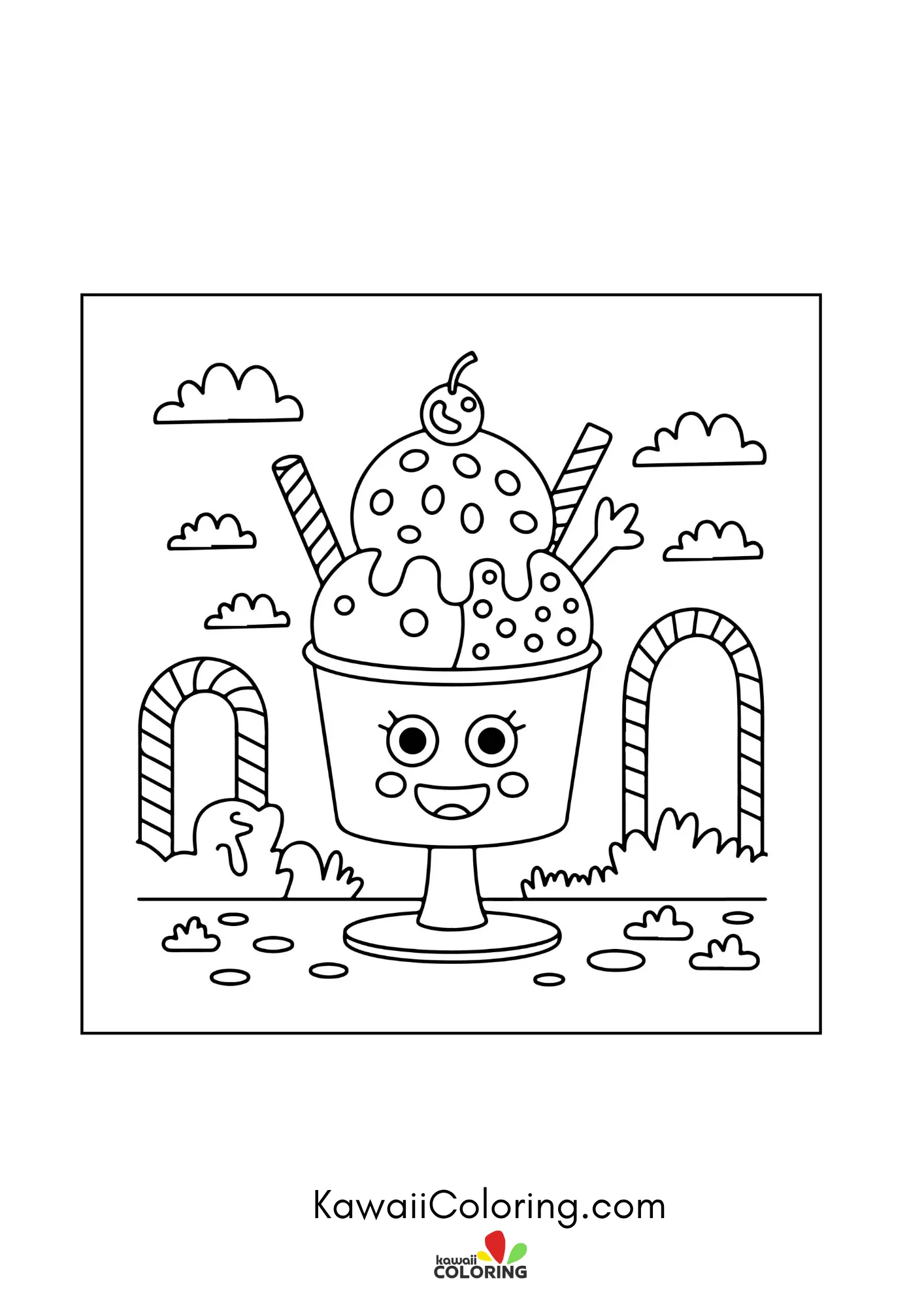 Ice cream sundae with sweet details