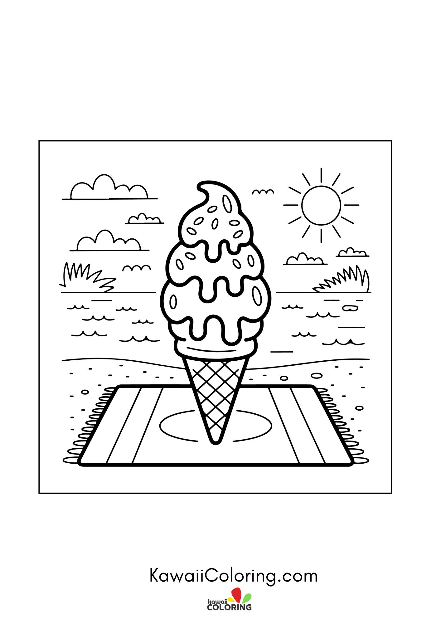 Smiling popsicle and dessert accents
