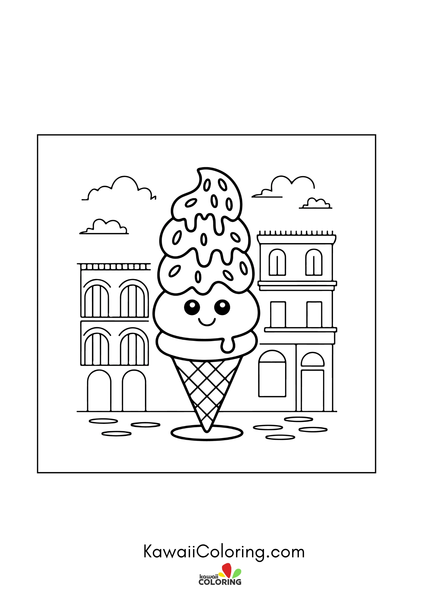 Smiling popsicle and dessert accents