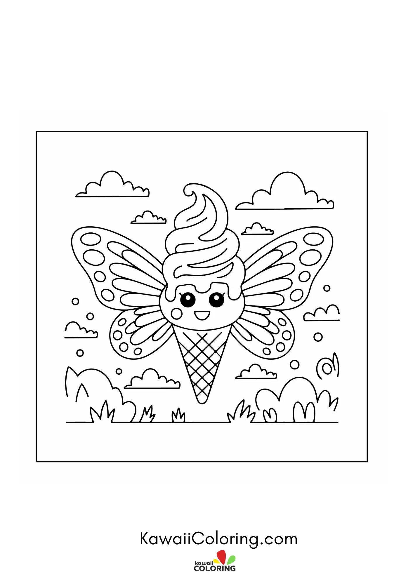 Cute frozen treat coloring page