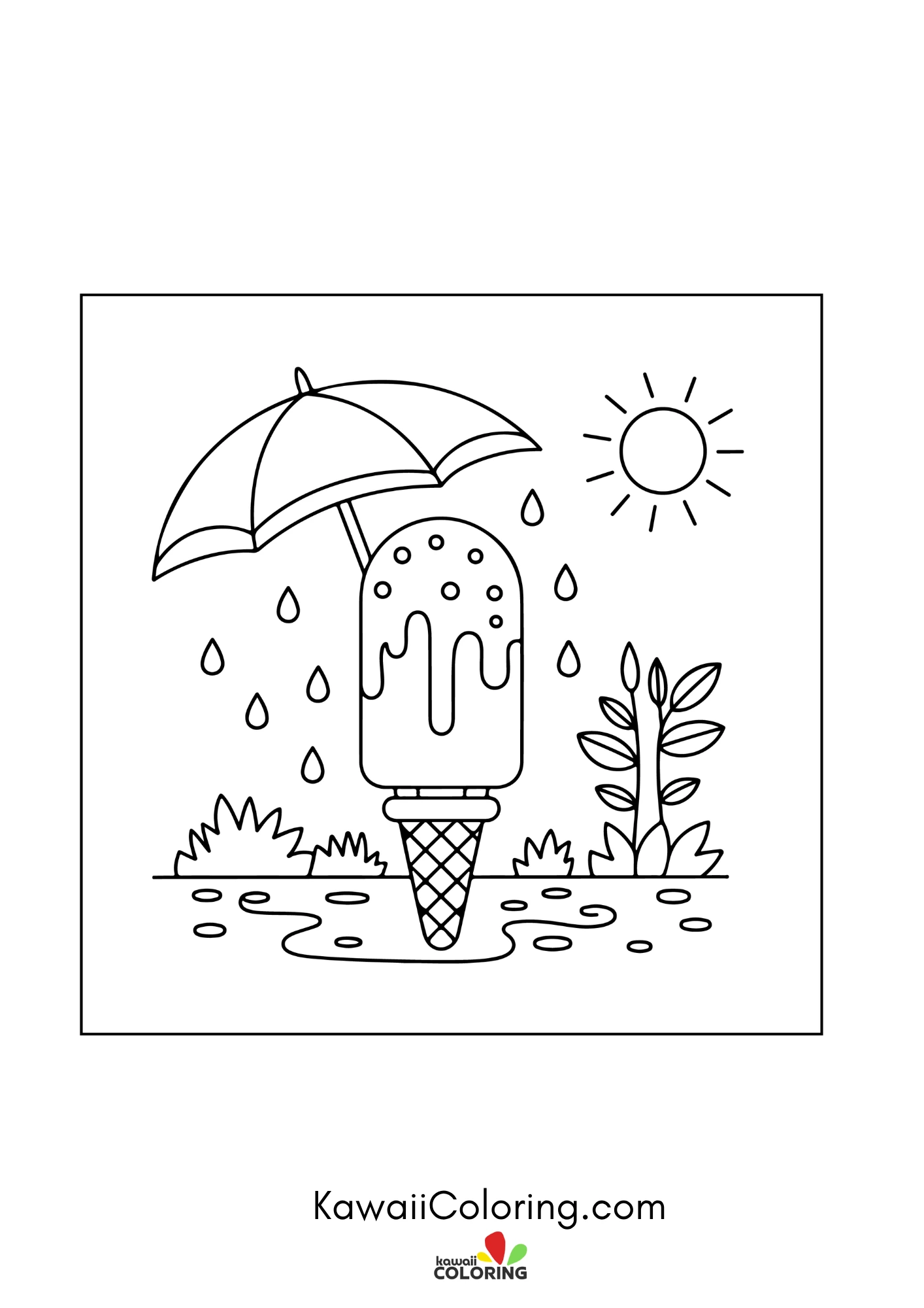 Smiling popsicle and dessert accents