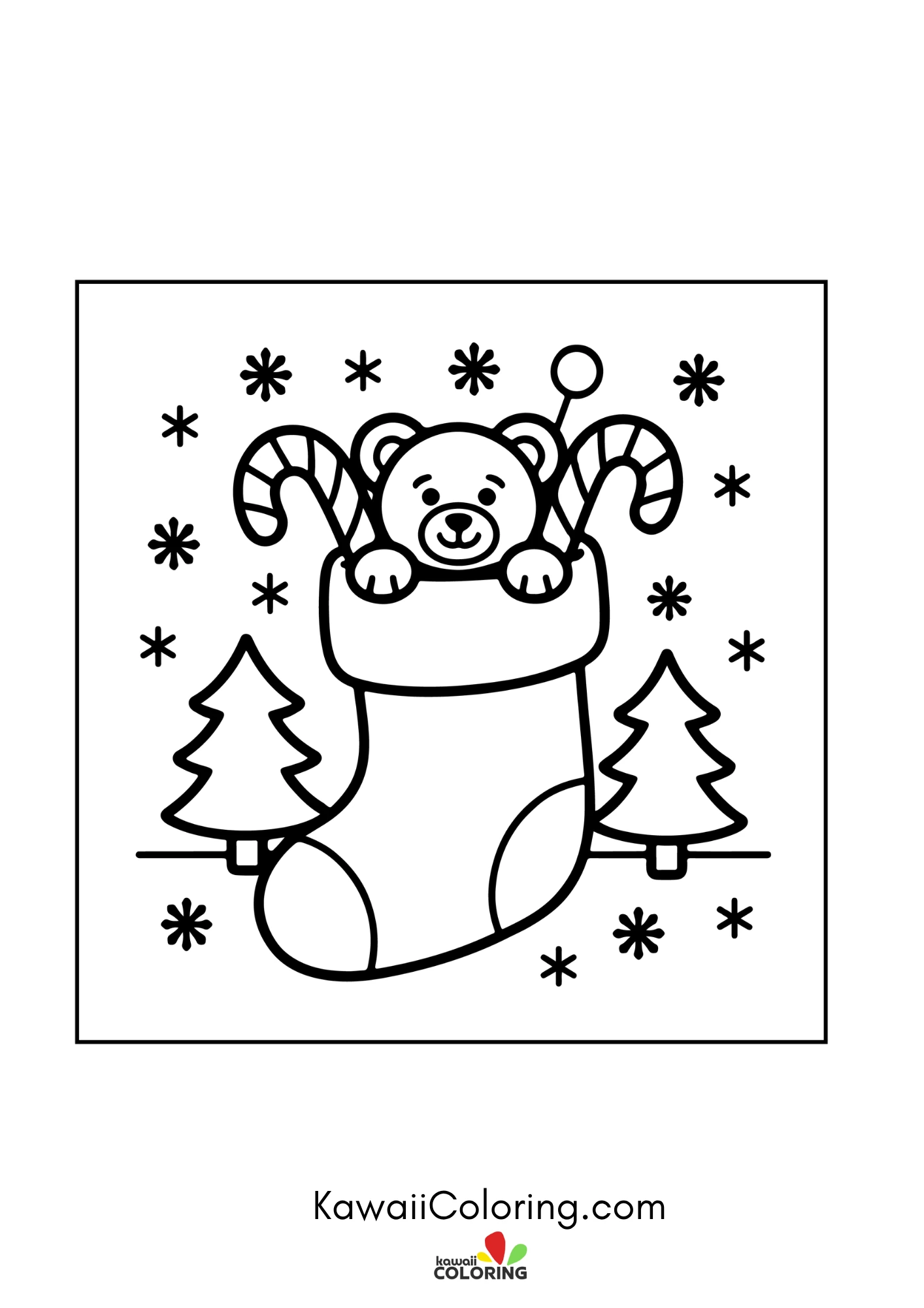 Cute Christmas character with holiday details