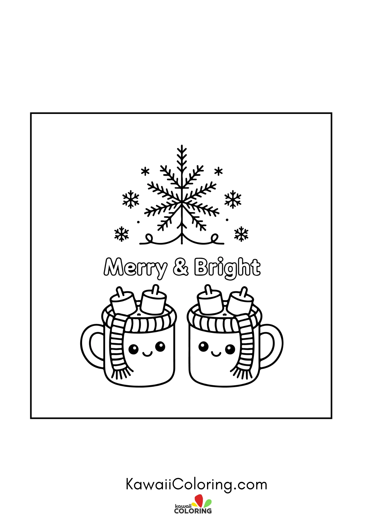 Kawaii Christmas scene with ornaments
