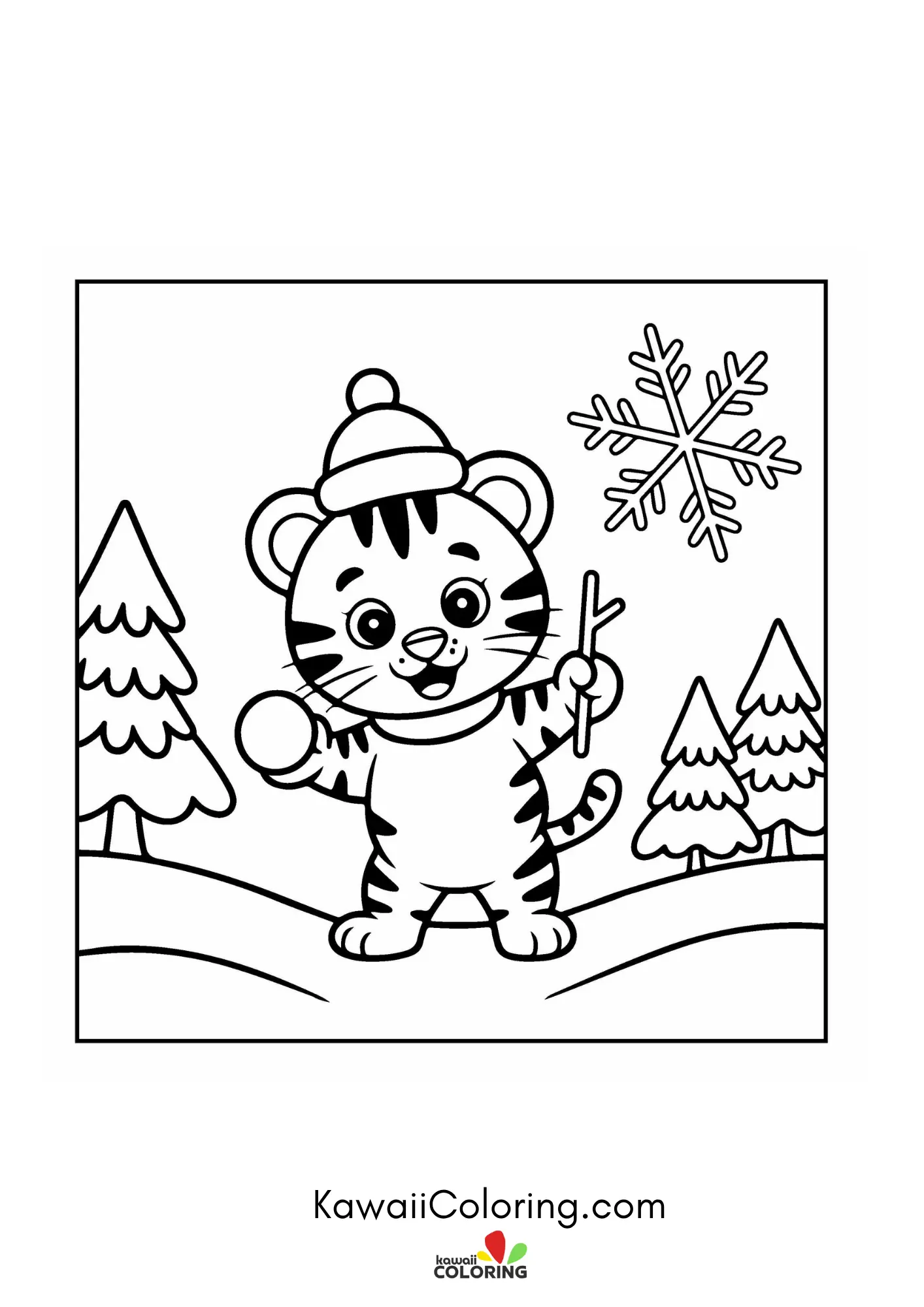 Holiday coloring page with stars and gifts