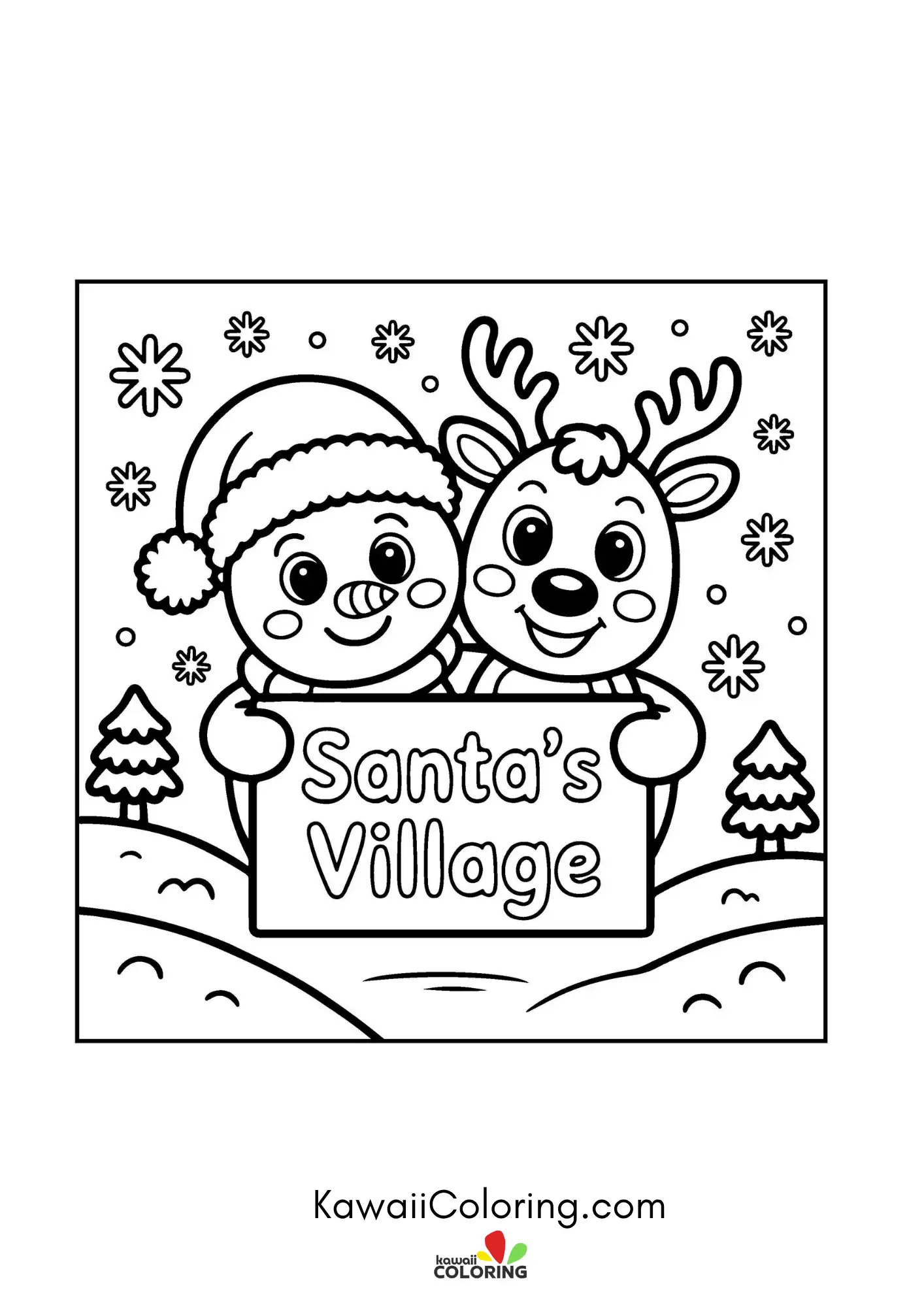 Cute Christmas character with holiday details