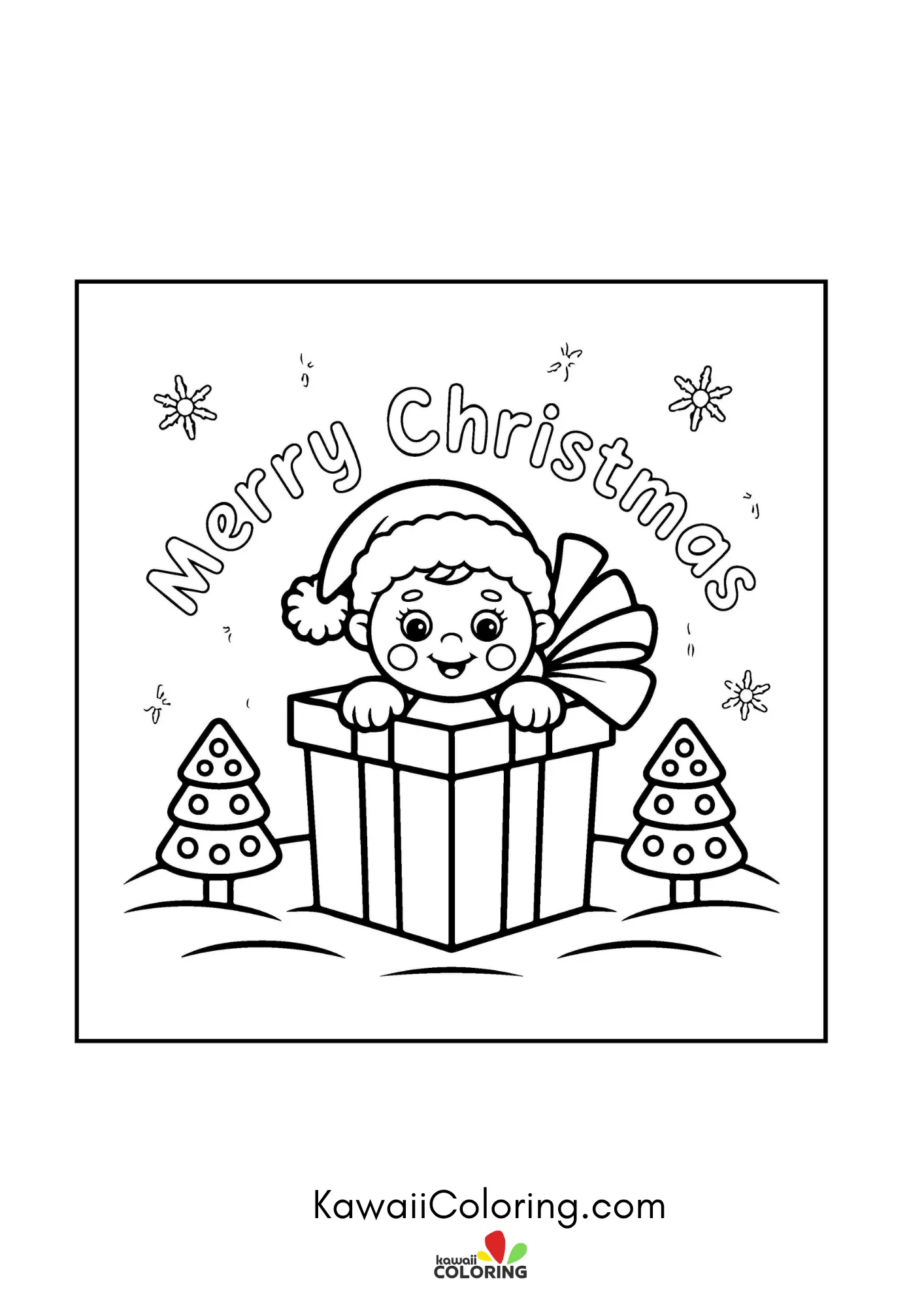 Cute festive character with winter accents