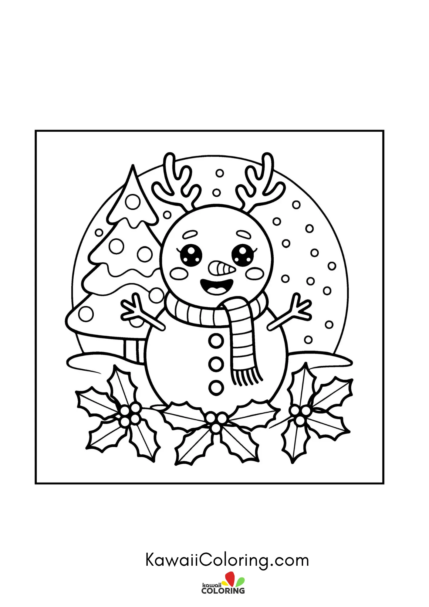 Cute festive character with winter accents