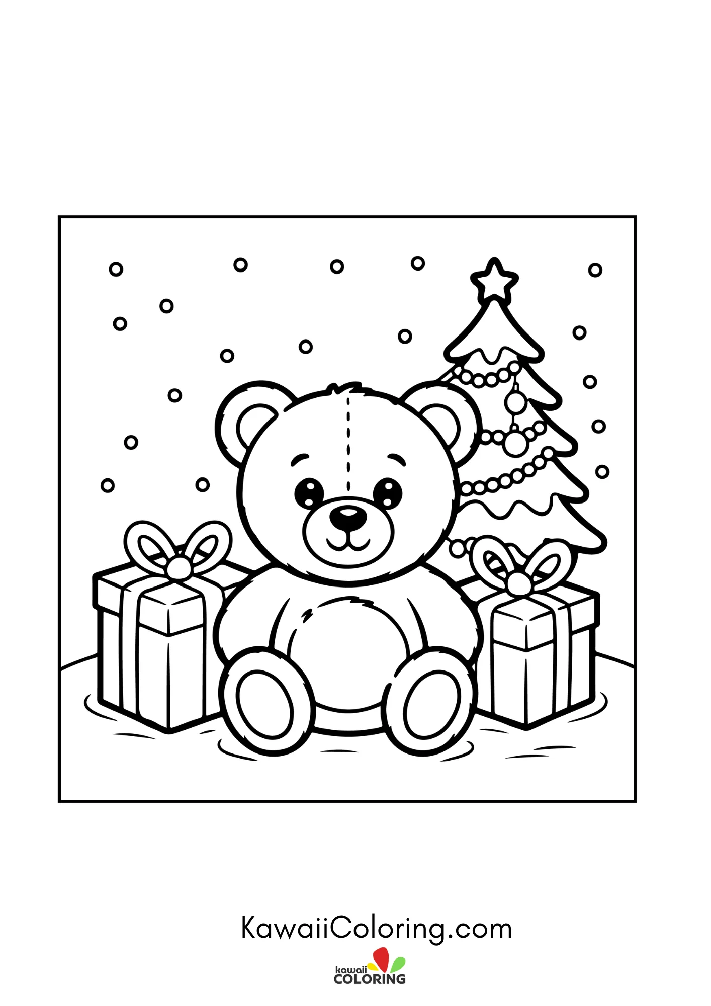 Cute Christmas character with holiday details