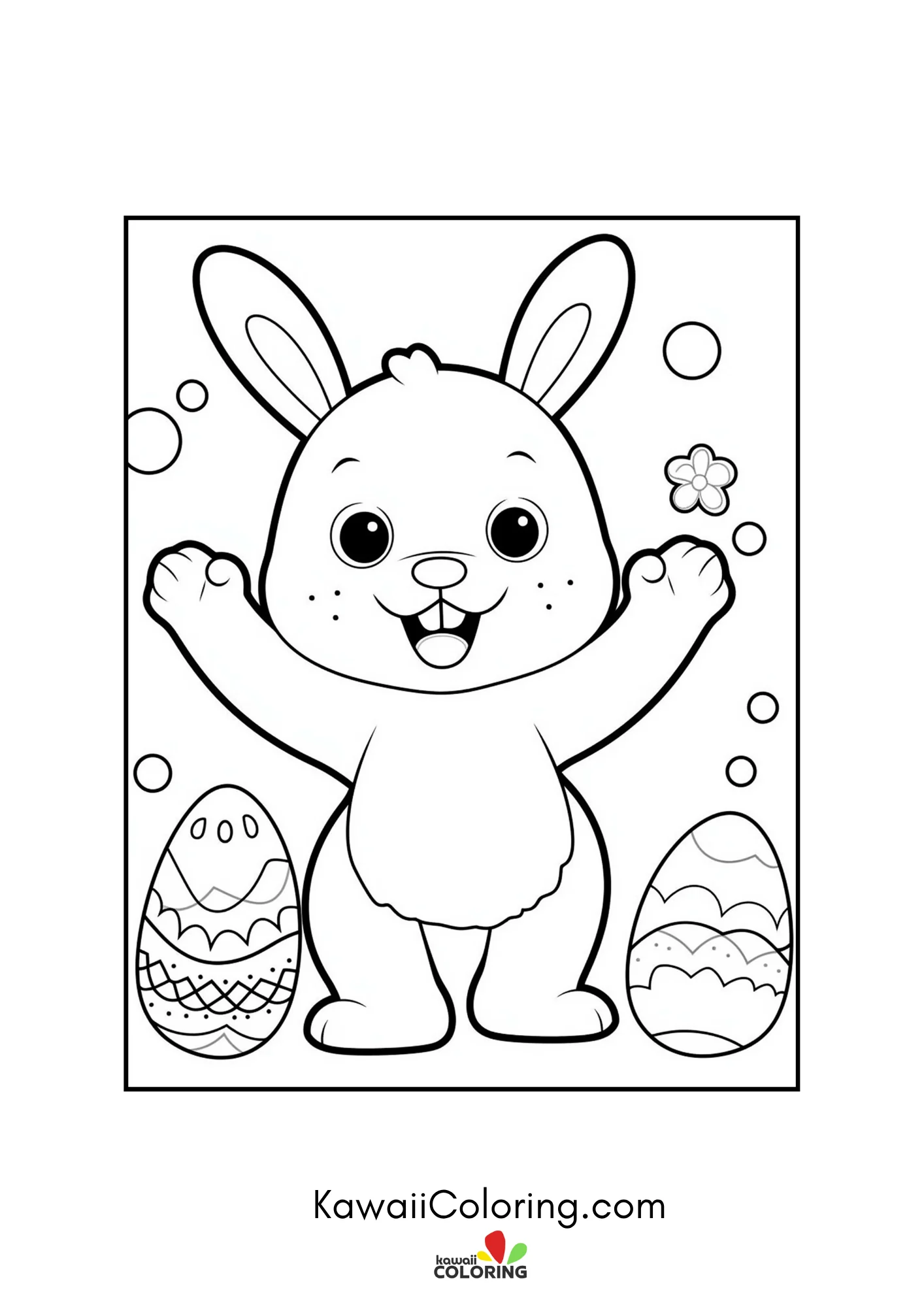 Cute bunny in an Easter scene