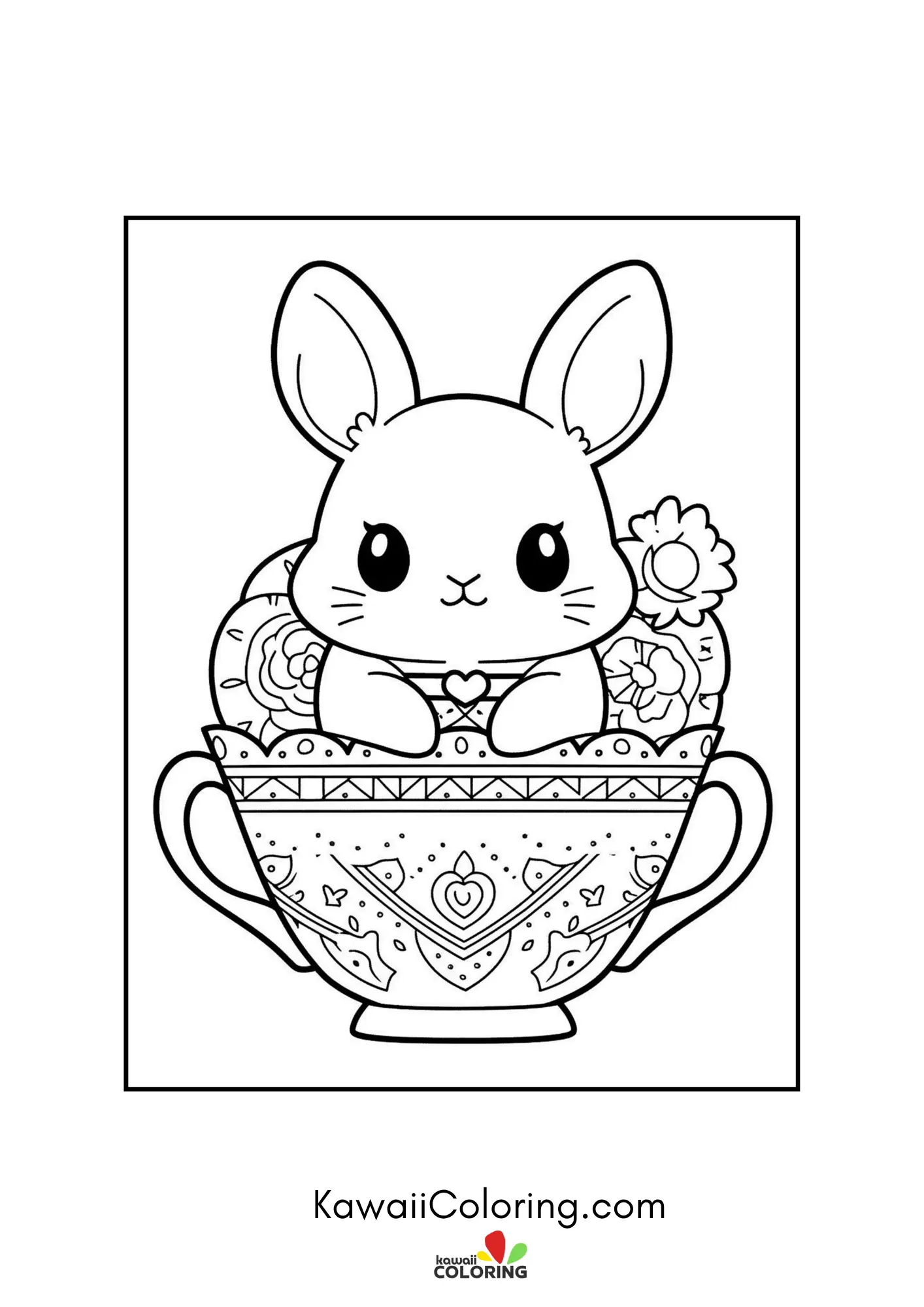 Cute Easter bunny with eggs