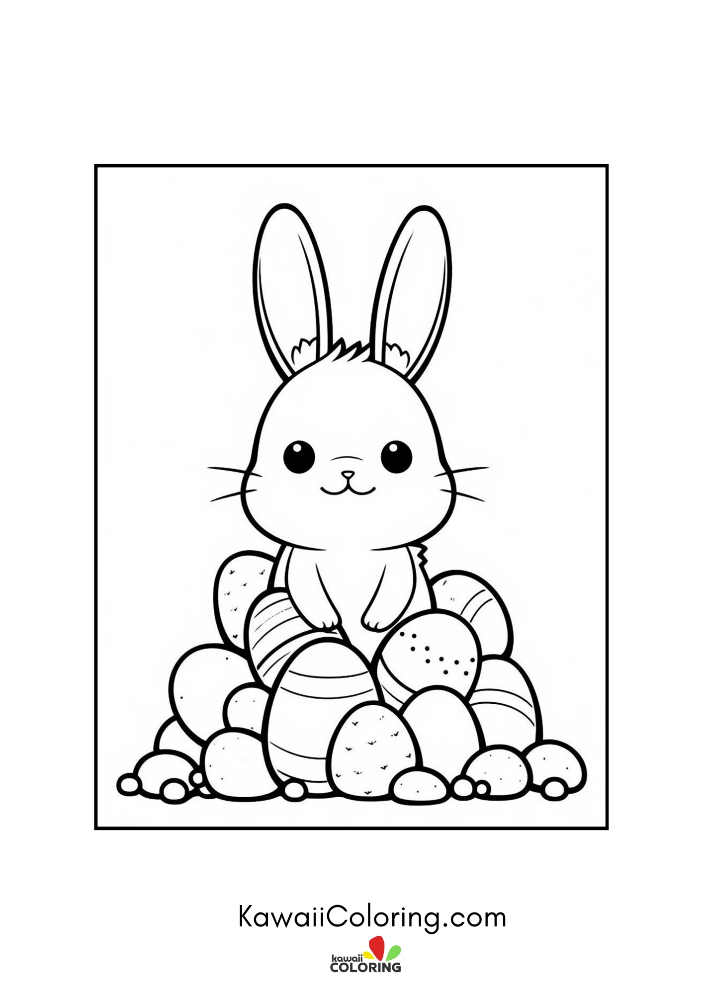 Smiling bunny with spring details