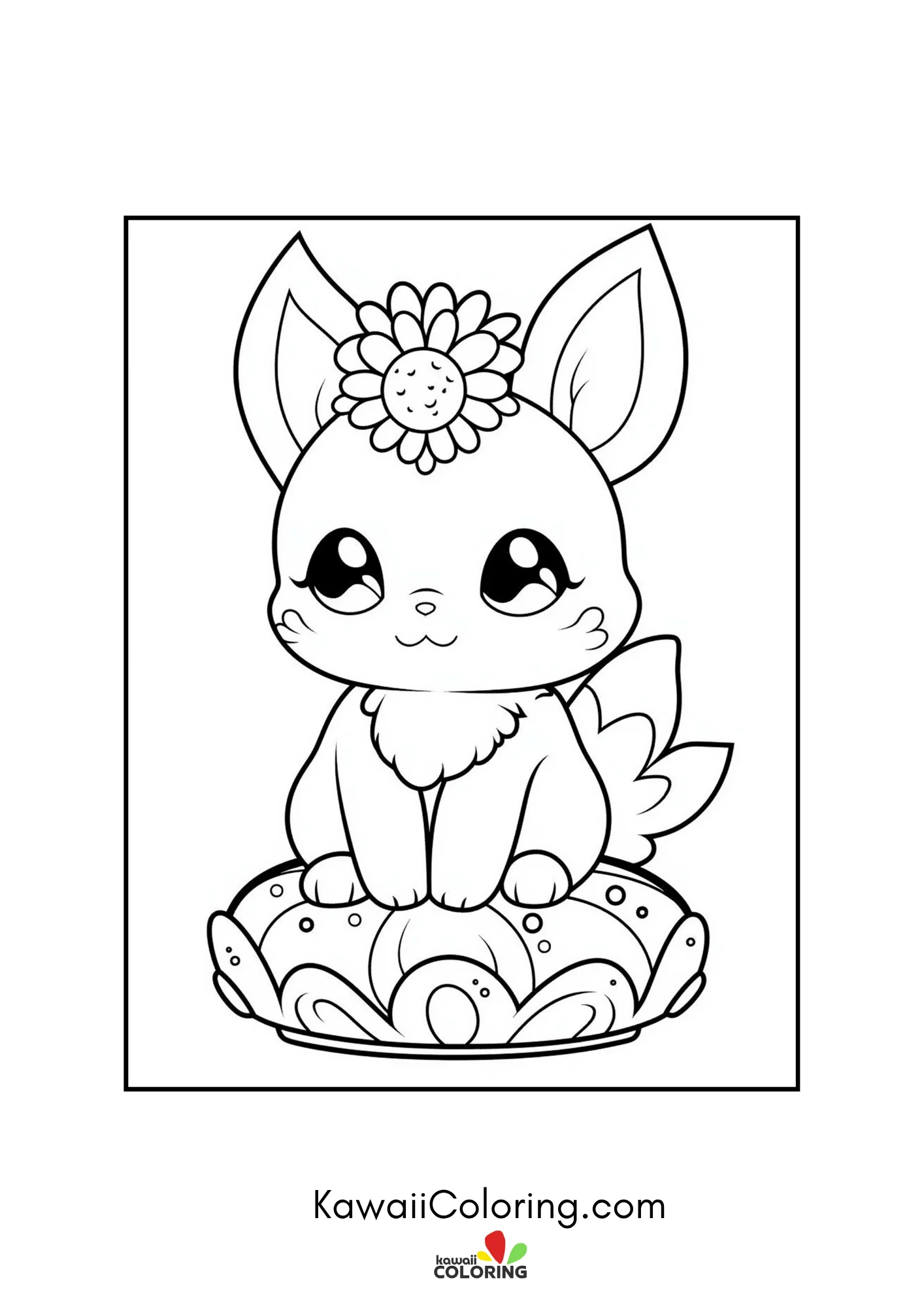 Smiling bunny with spring details