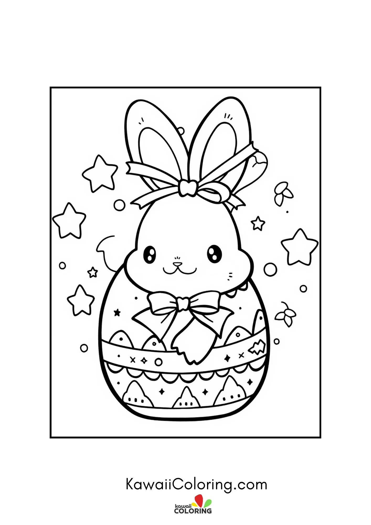 Smiling bunny with spring details