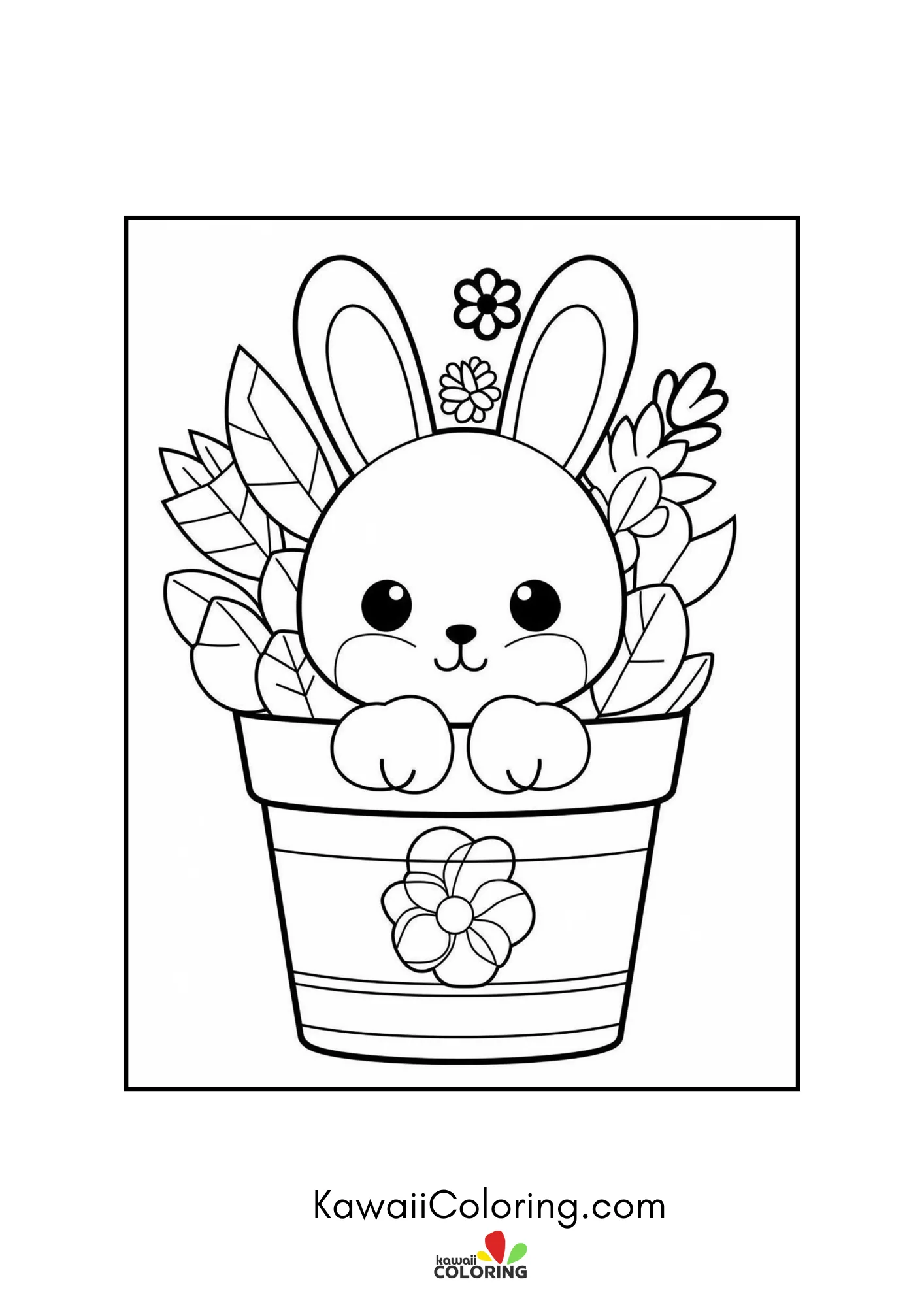 Cute bunny in an Easter scene