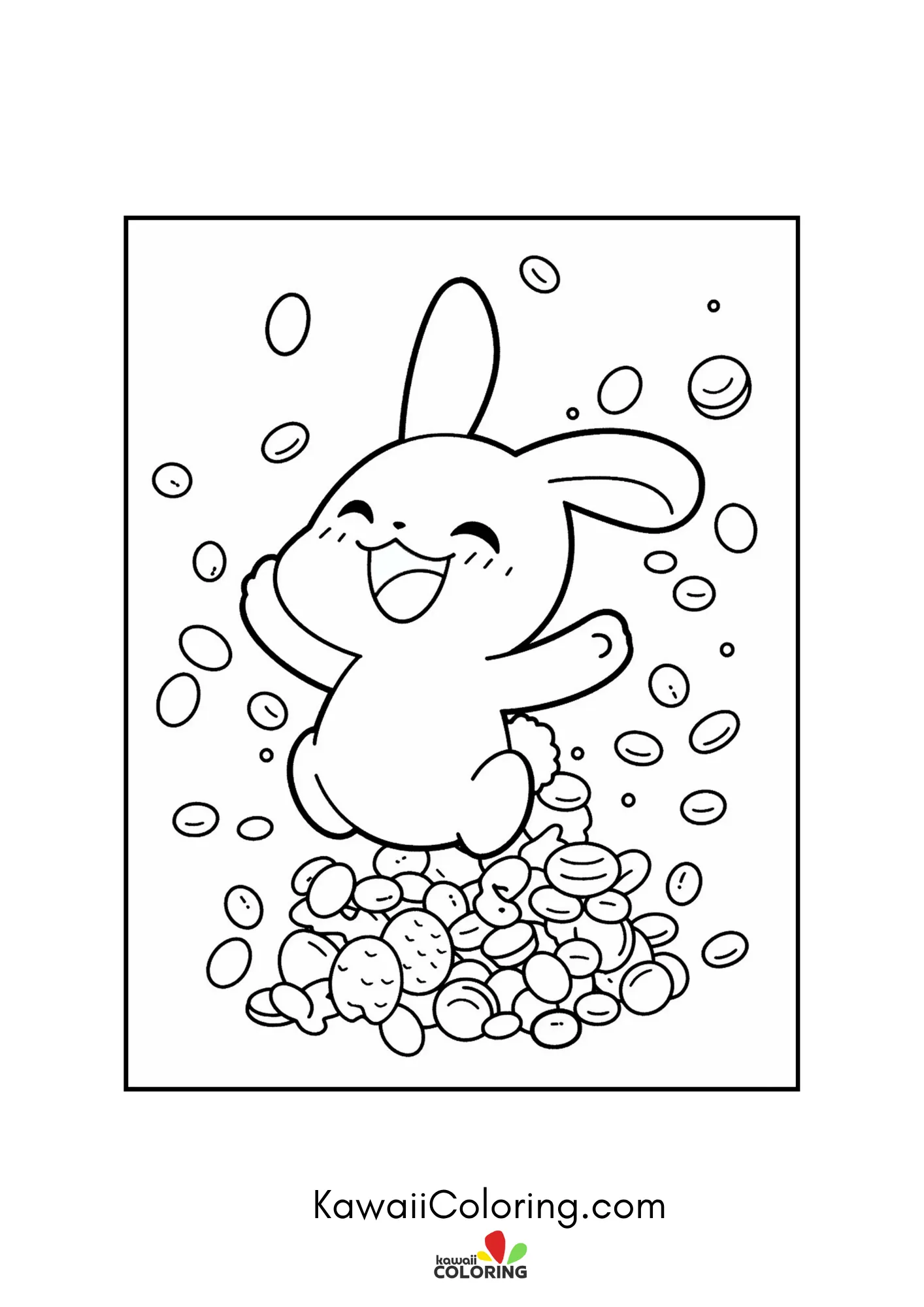 Smiling bunny with spring details