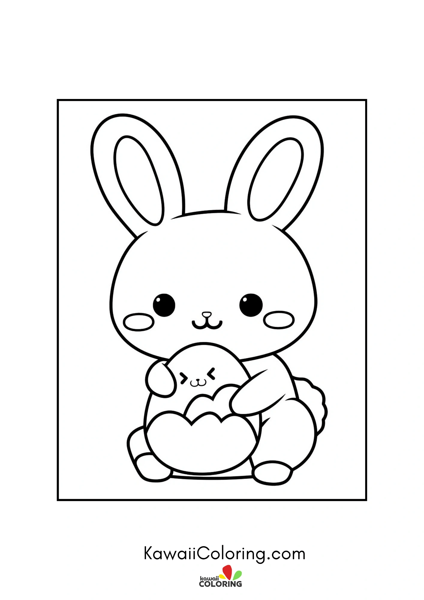 Cute bunny in an Easter scene