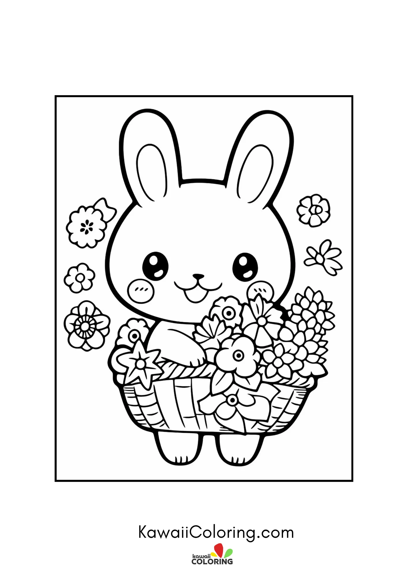 Smiling bunny with spring details