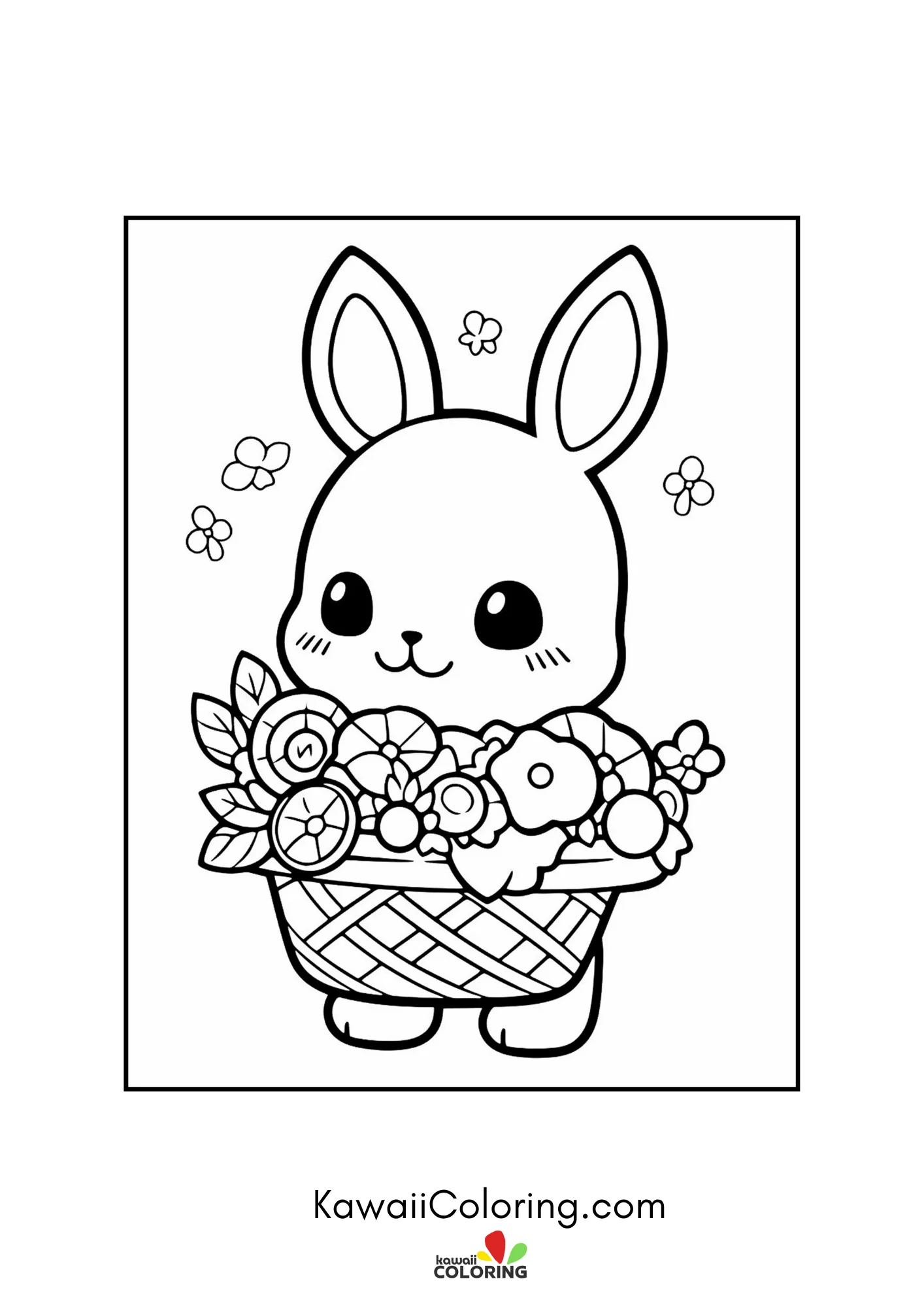 Cute bunny in an Easter scene