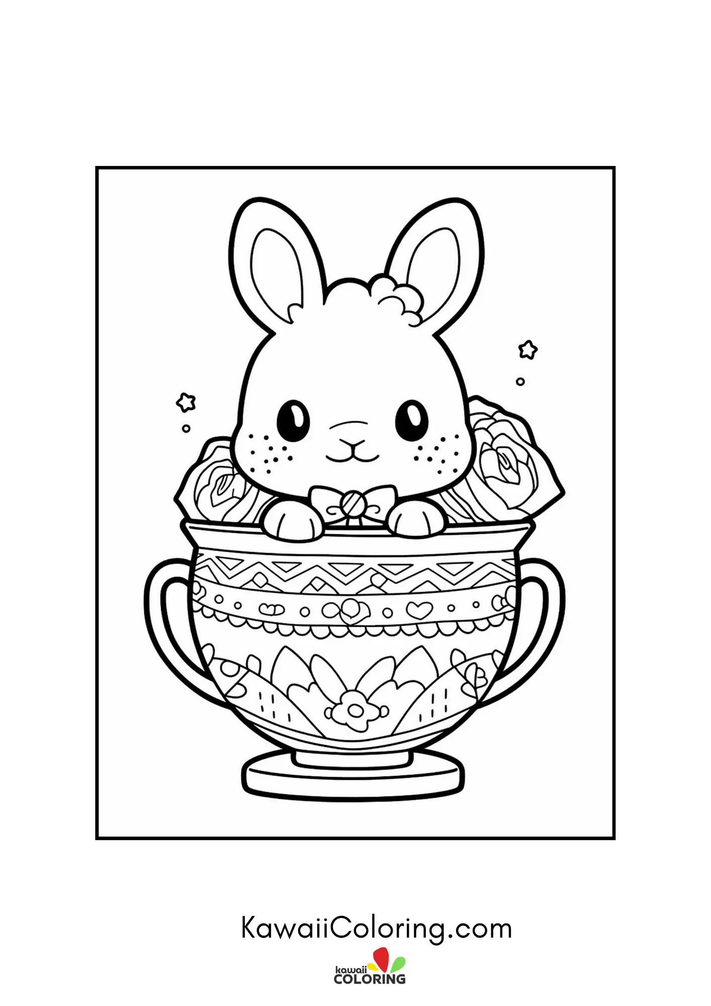Smiling bunny with spring details
