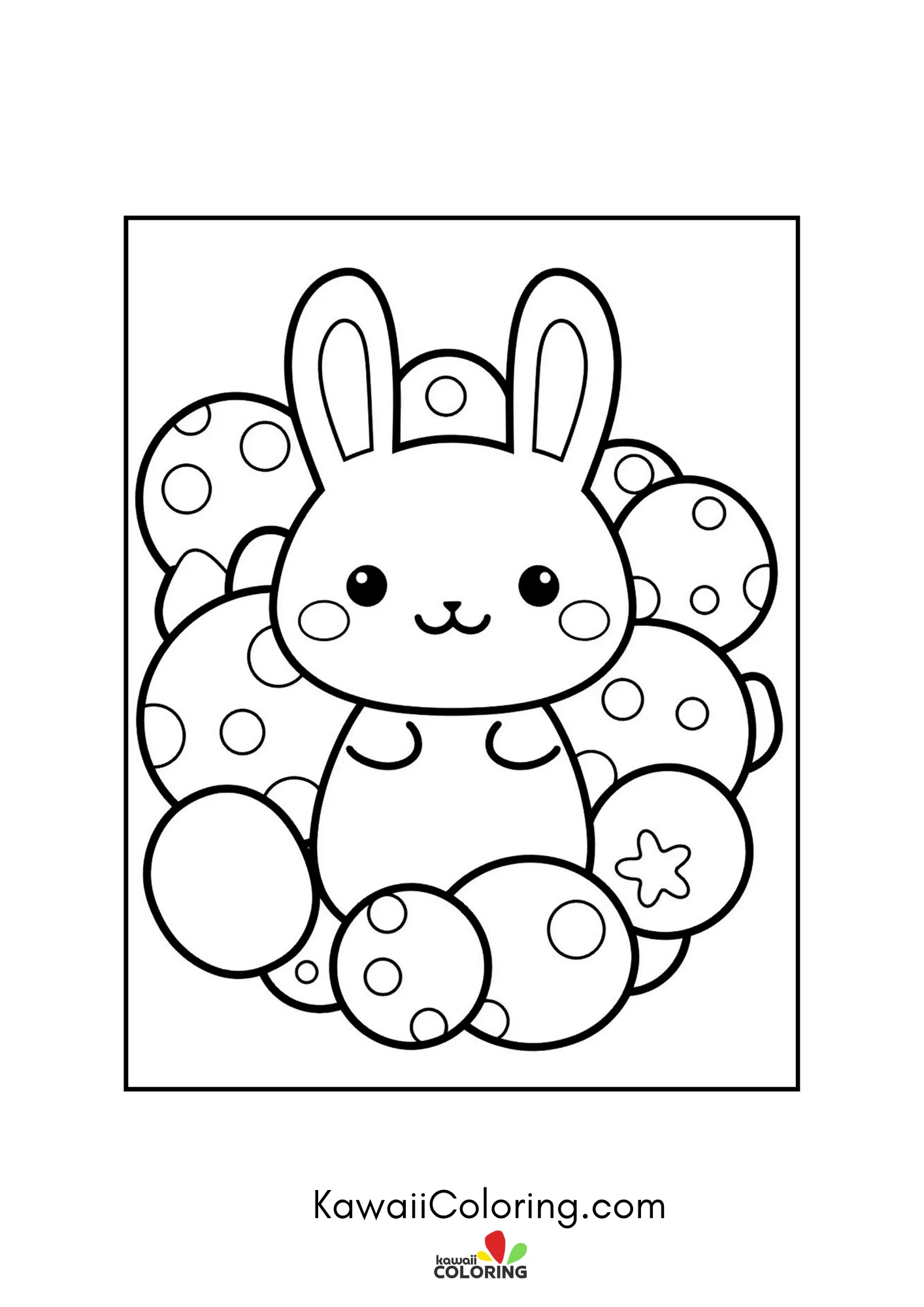 Cute bunny in an Easter scene
