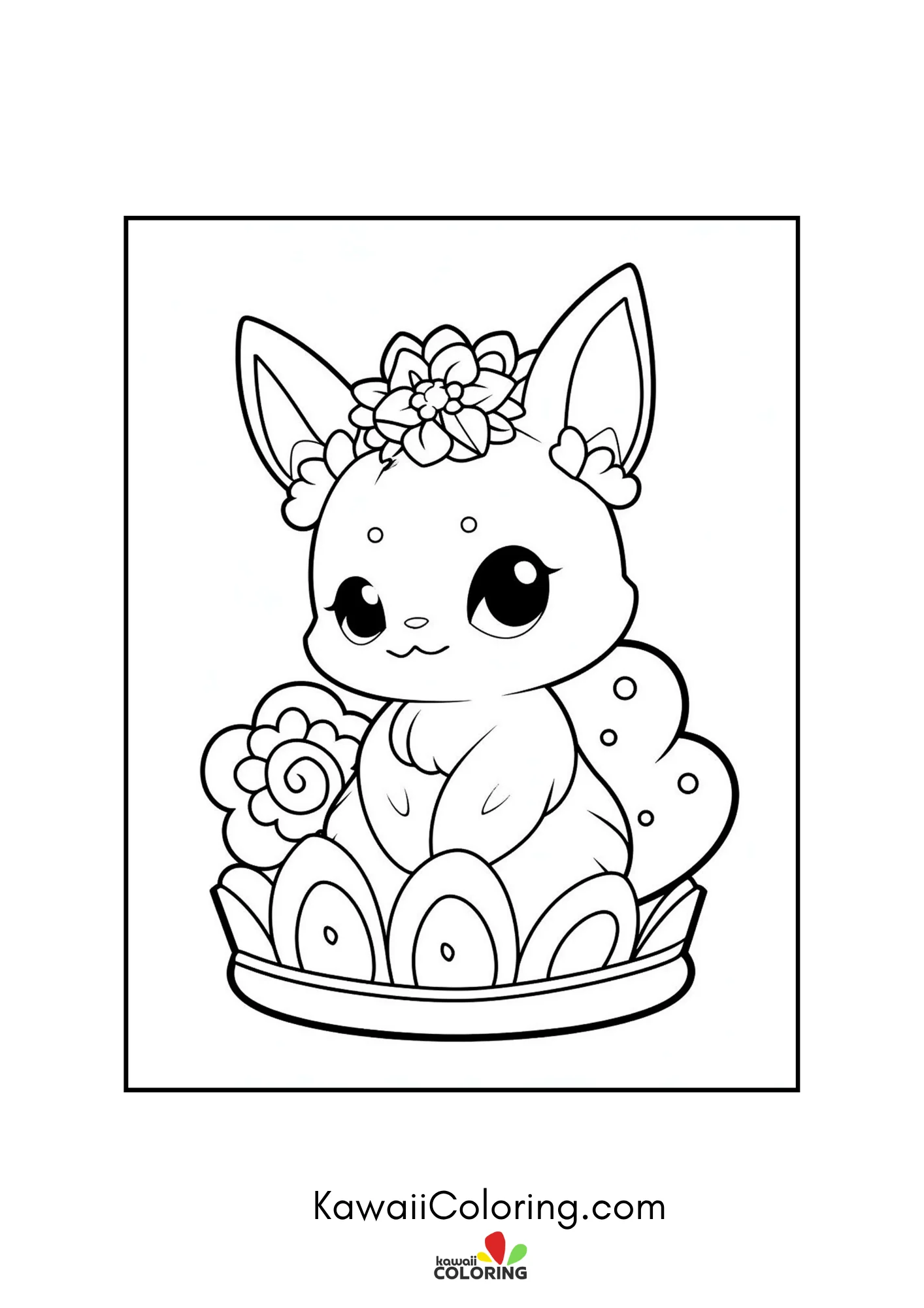 Cute bunny in an Easter scene