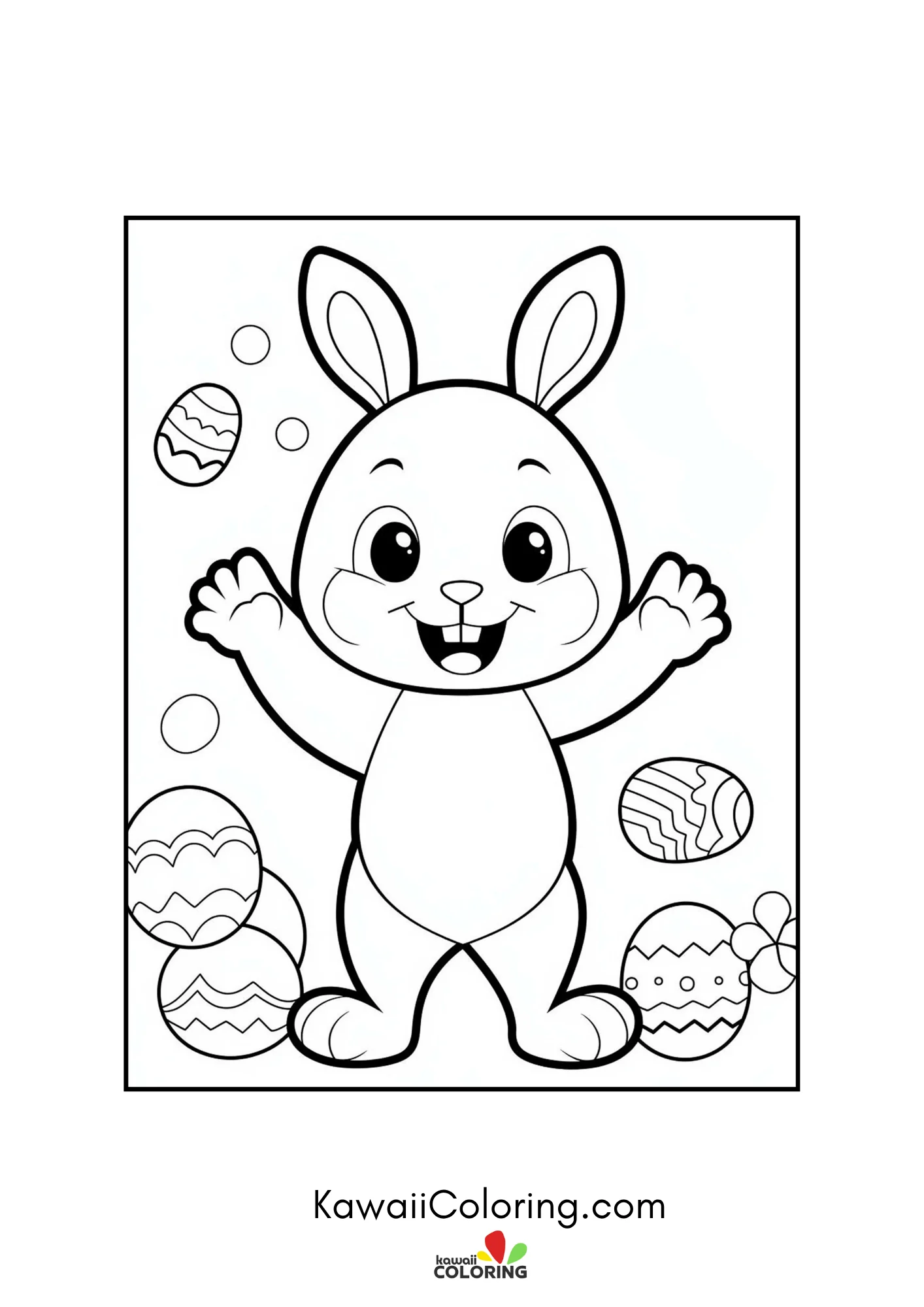 Smiling bunny with spring details