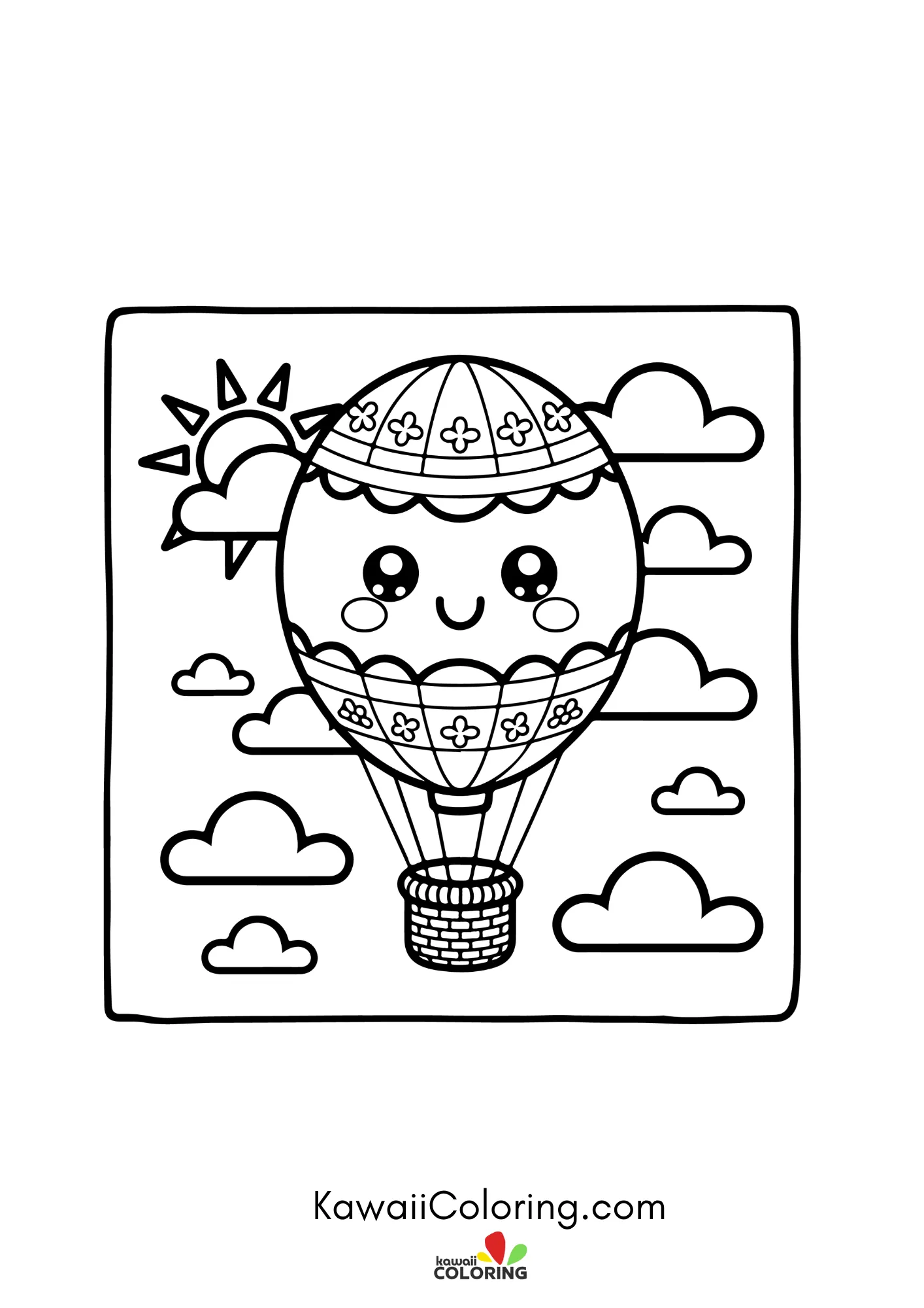 Easter coloring page with bunny accents