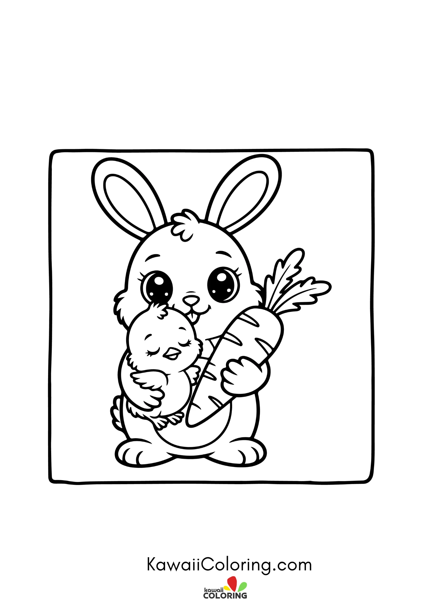 Cute spring holiday coloring page