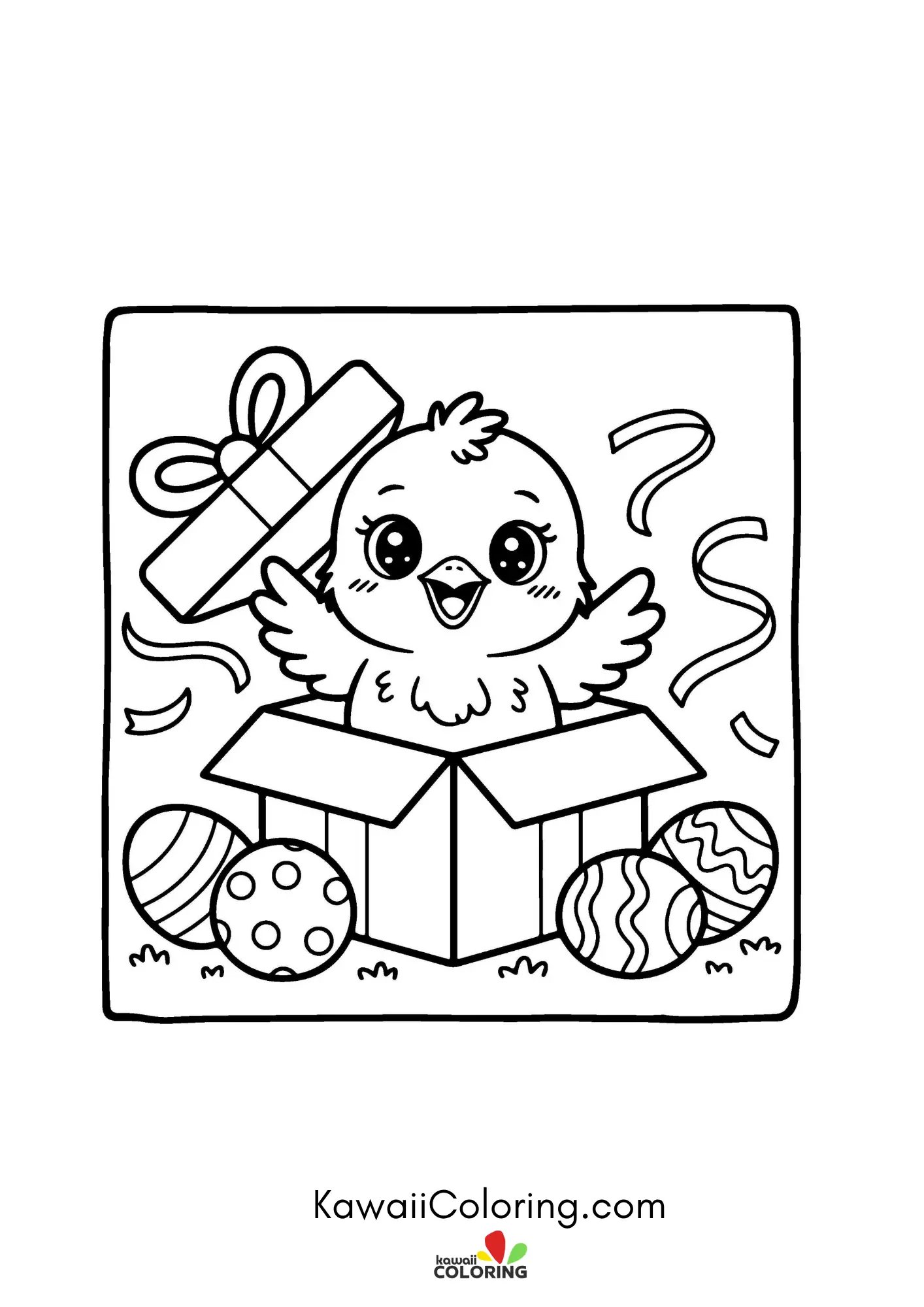 Cute Easter egg scene with flowers