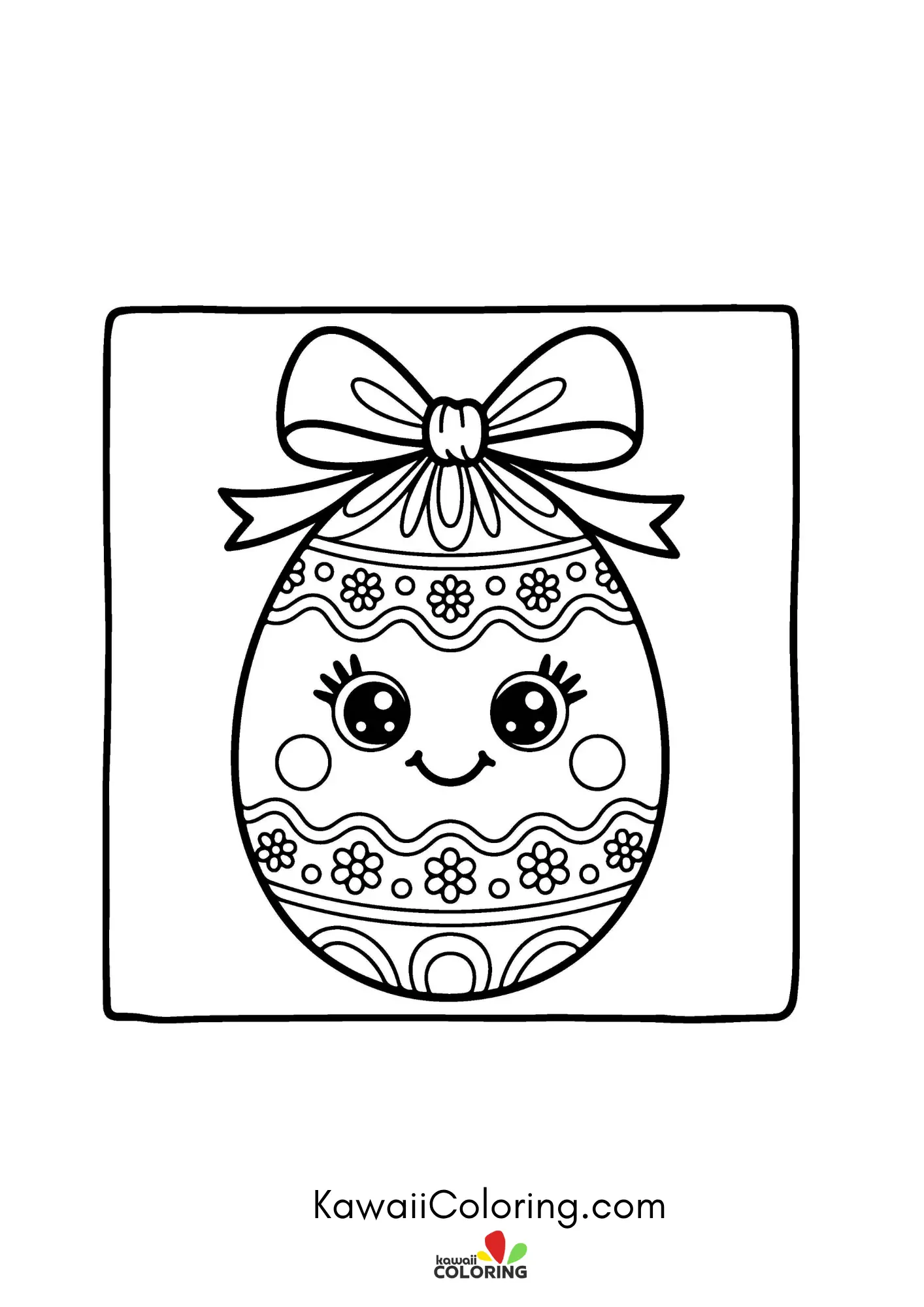 Easter coloring page with bunny accents