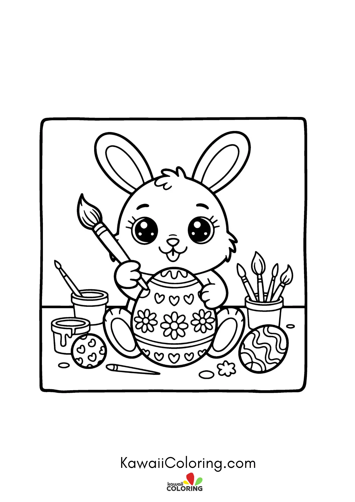Cute spring holiday coloring page