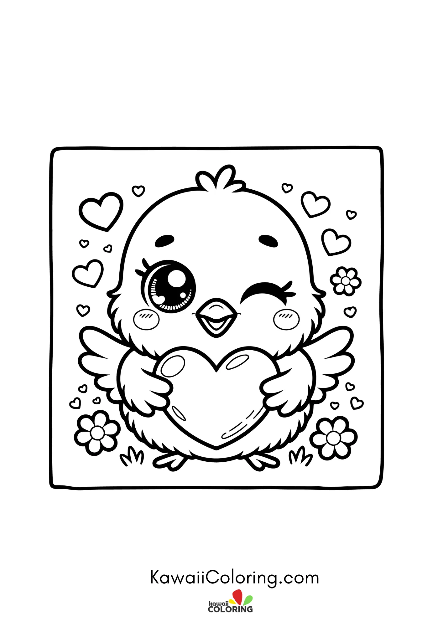Cute Easter egg scene with flowers
