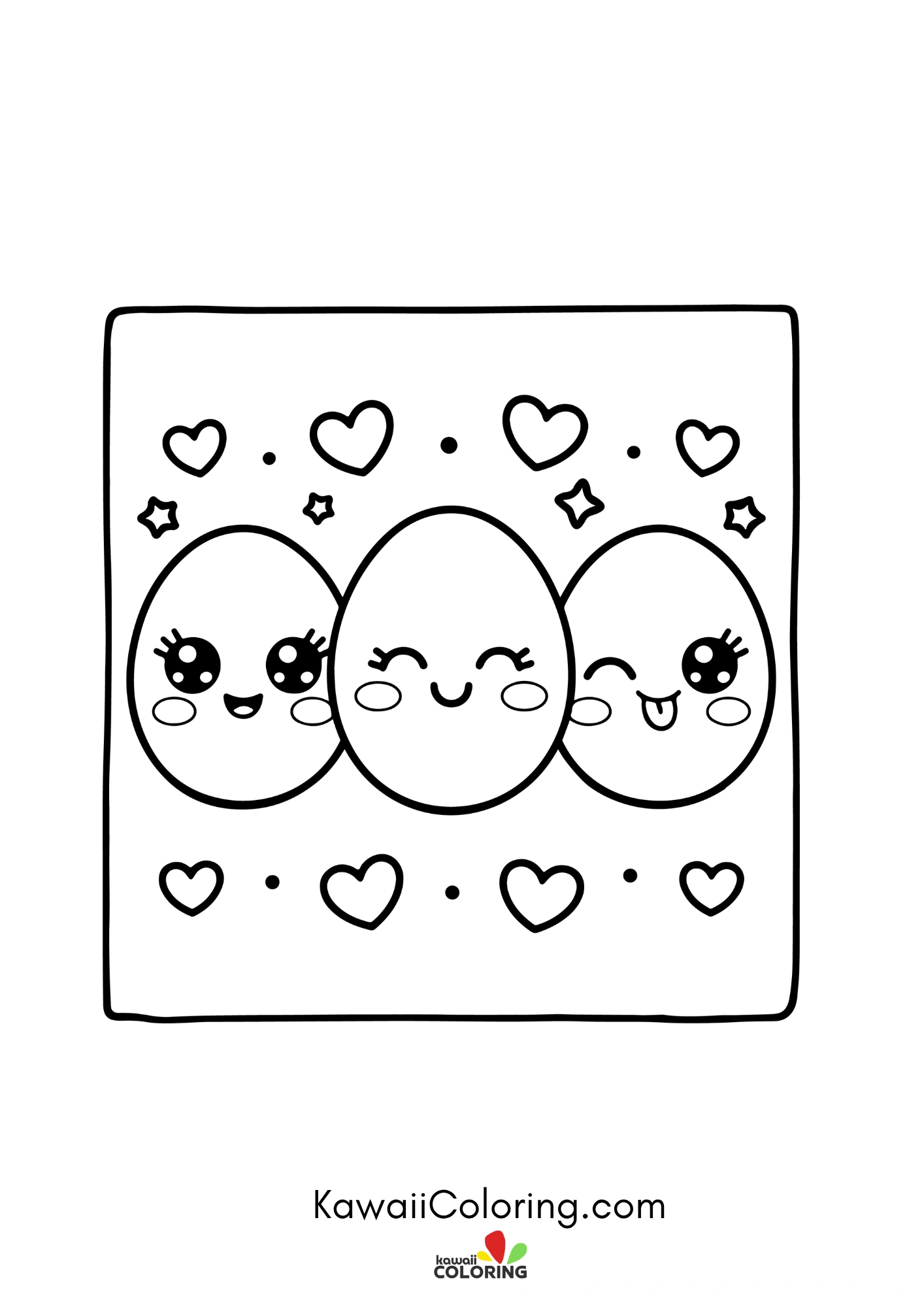 Cute spring holiday coloring page