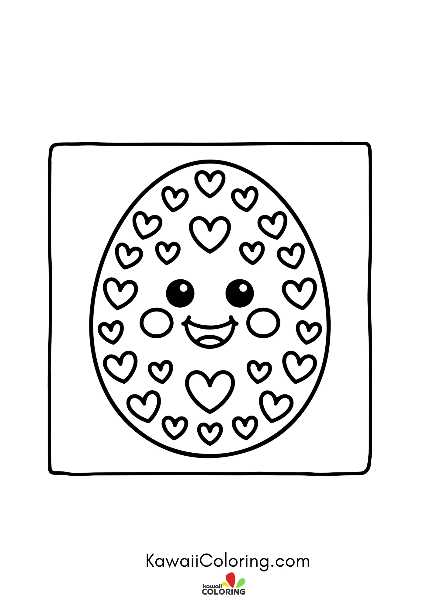 Cute Easter egg scene with flowers