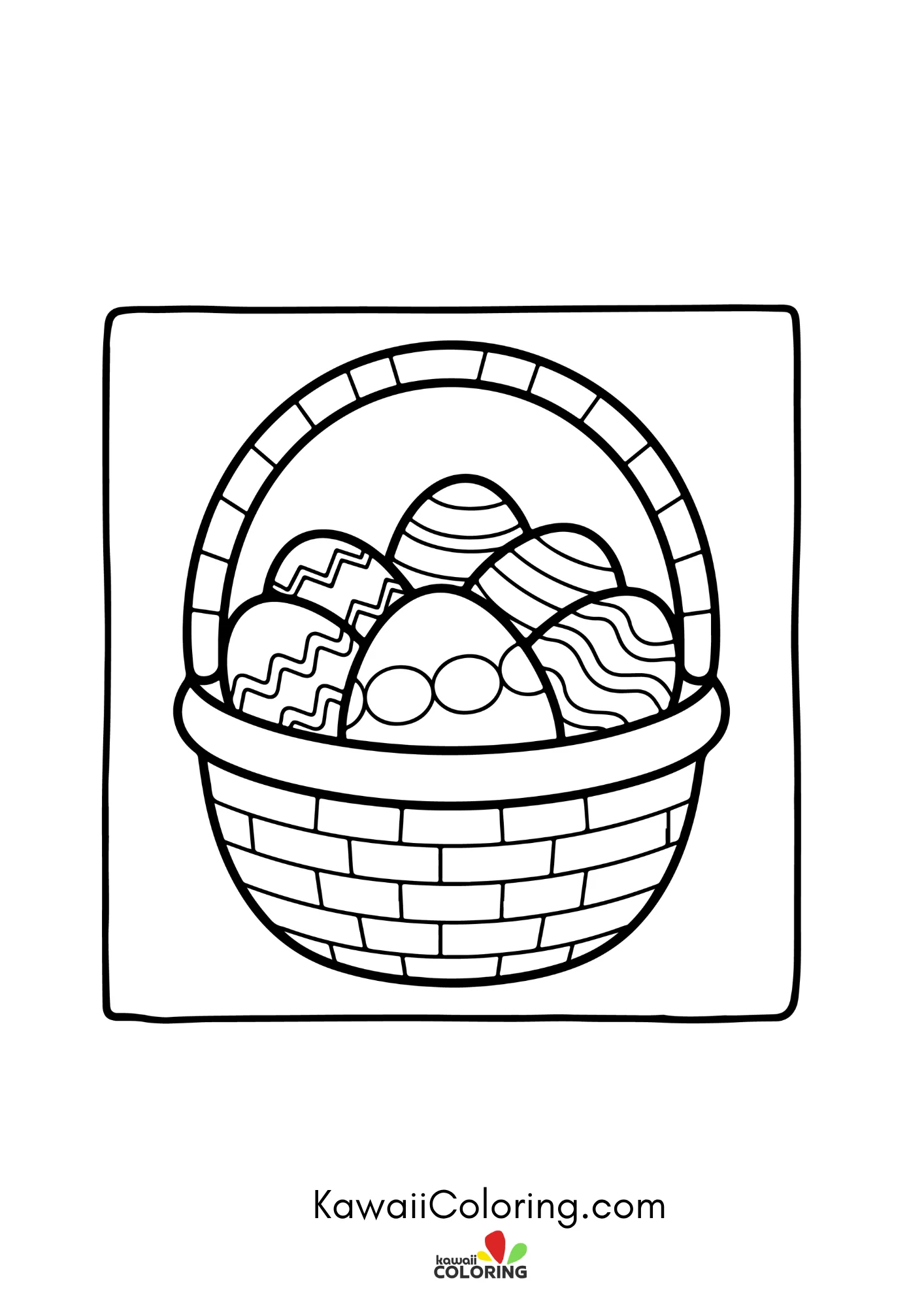Easter coloring page with bunny accents
