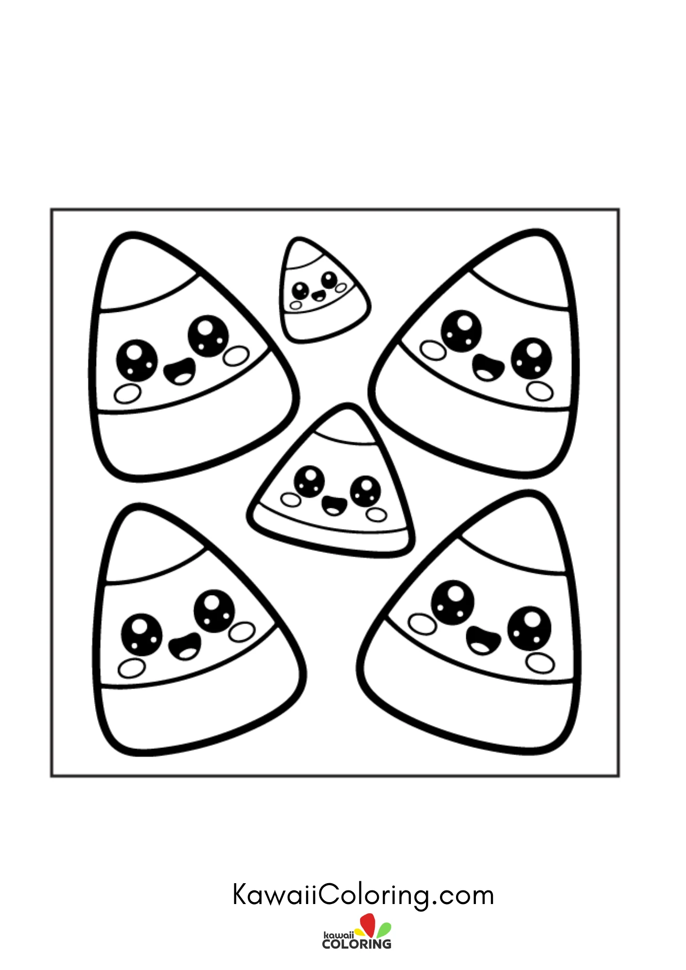 Kawaii autumn scene with pumpkins