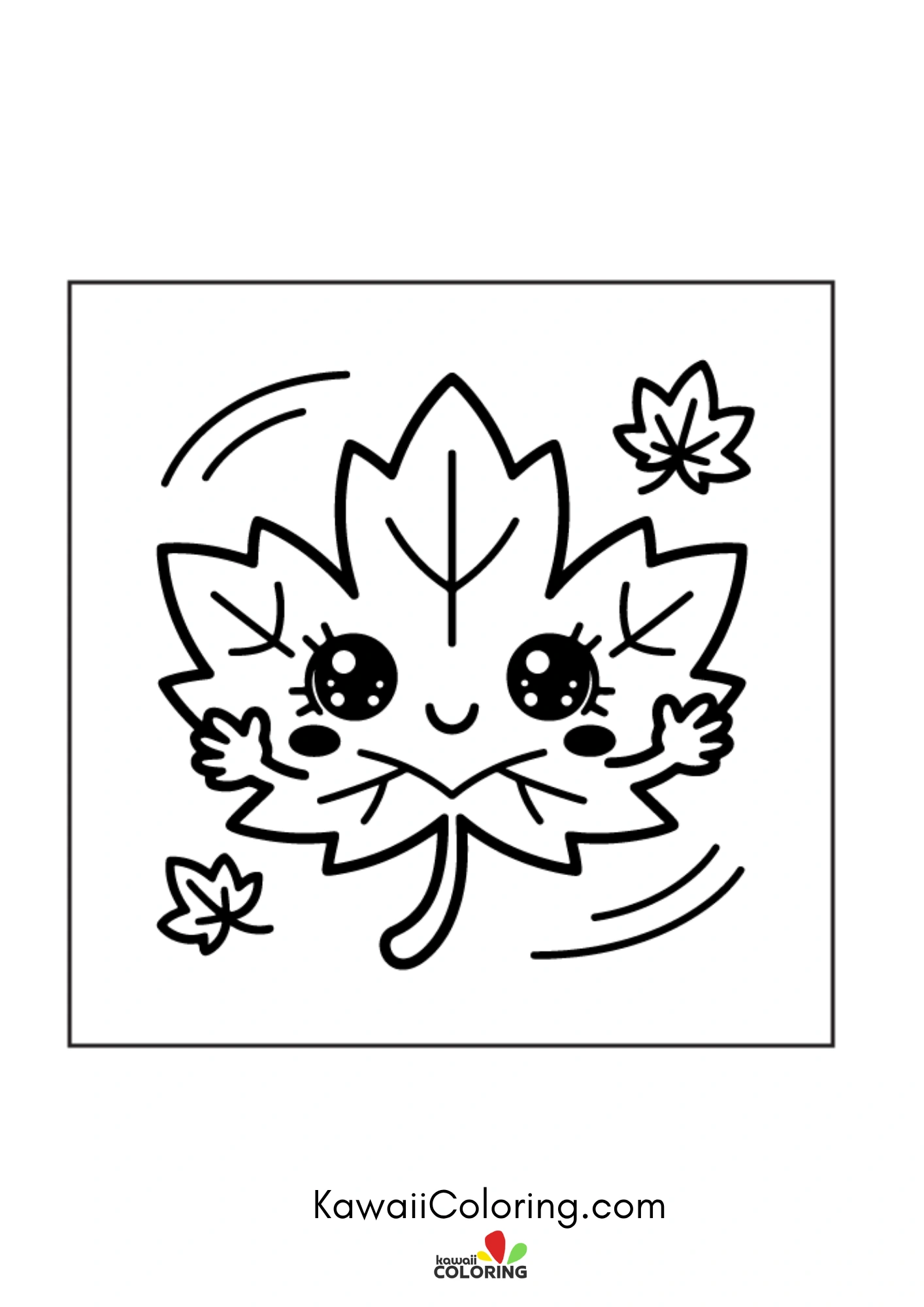 Kawaii autumn scene with pumpkins
