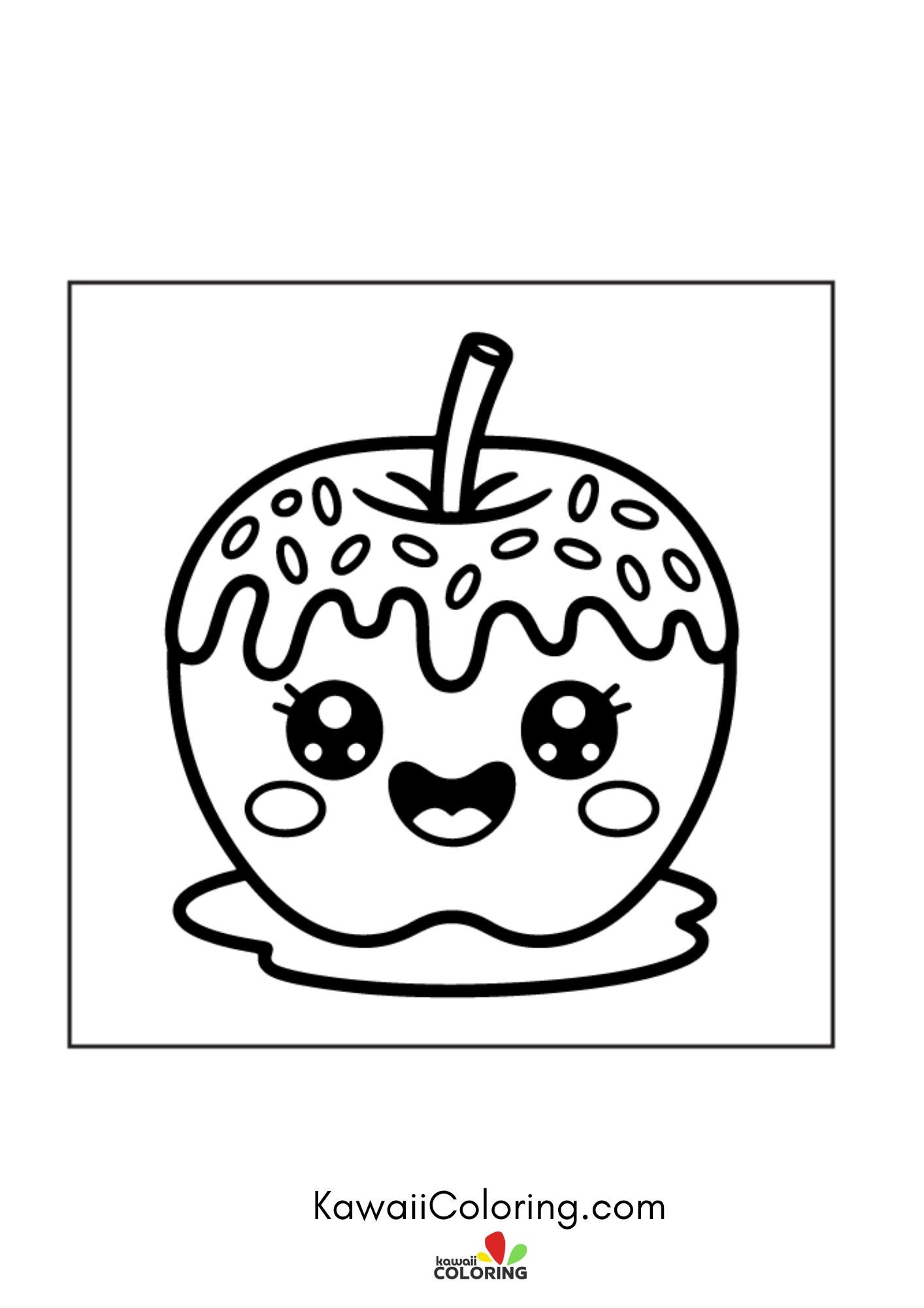 Fall coloring page with falling leaves